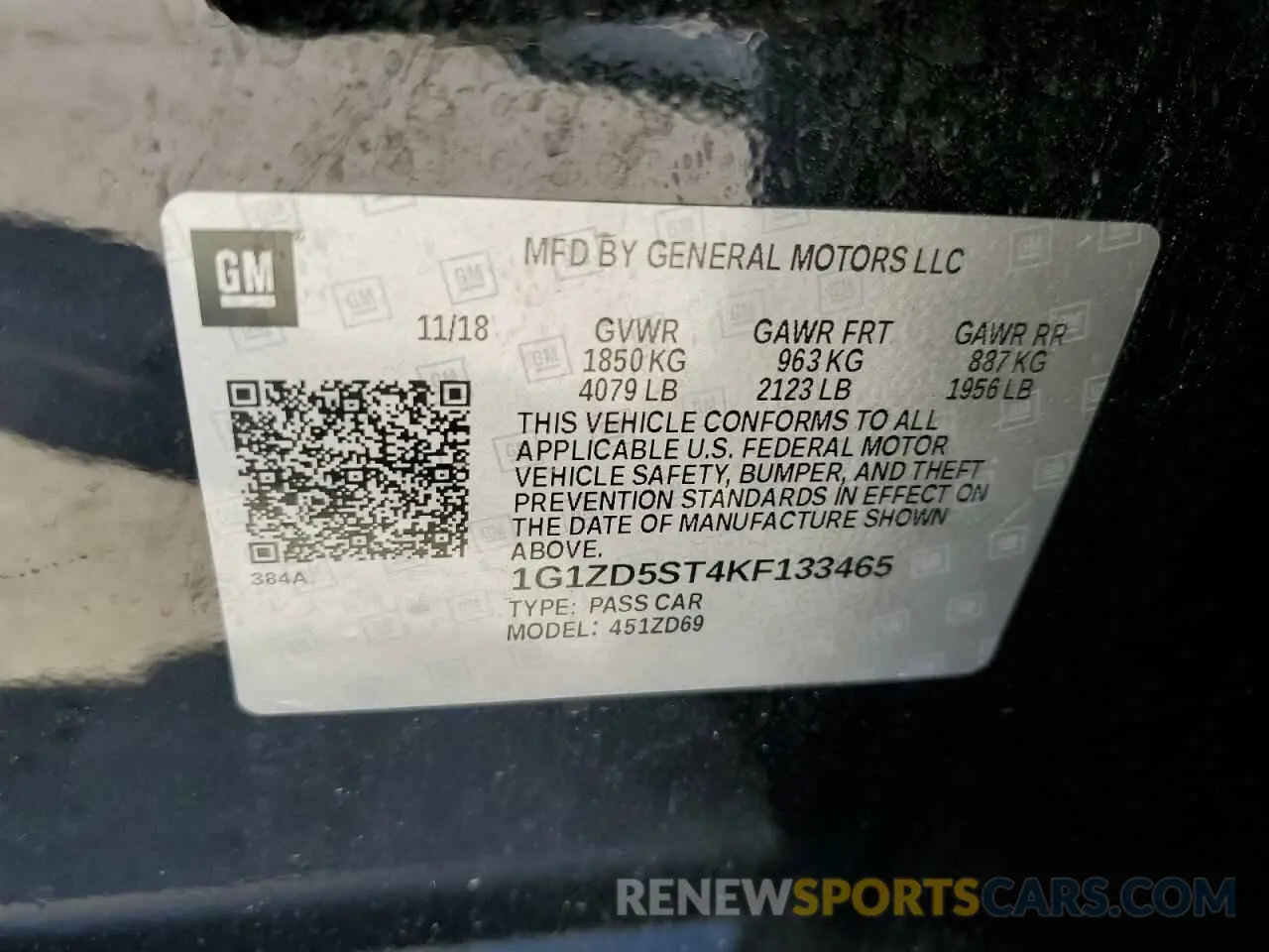 12 fotografías del automóvil dañado 1G1ZD5ST4KF133465 CHEVROLET MALIBU 2019