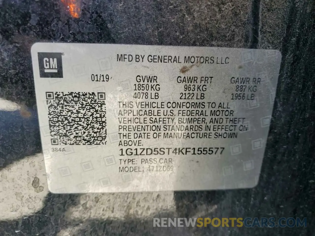13 fotografías del automóvil dañado 1G1ZD5ST4KF155577 CHEVROLET MALIBU 2019