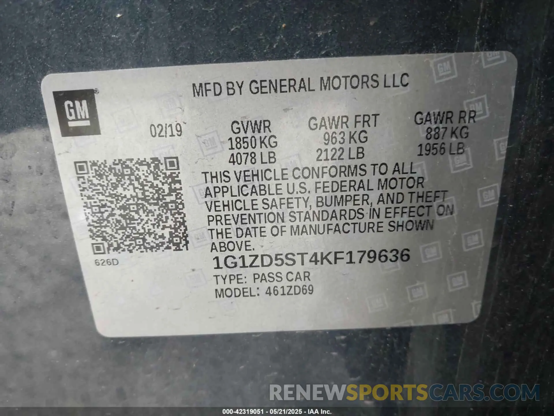 9 fotografías del automóvil dañado 1G1ZD5ST4KF179636 CHEVROLET MALIBU 2019