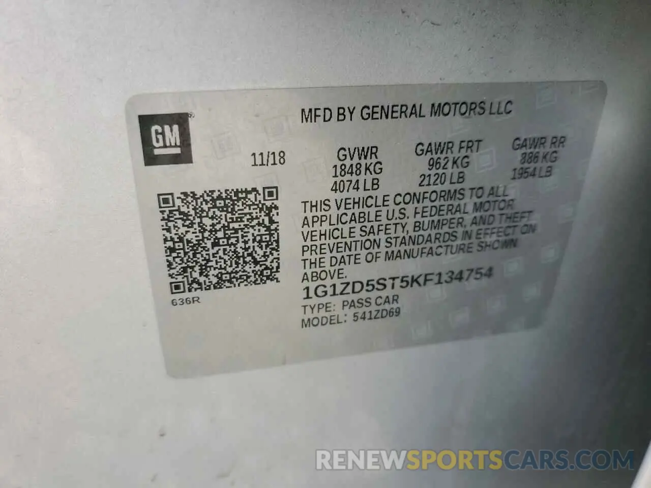 13 fotografías del automóvil dañado 1G1ZD5ST5KF134754 CHEVROLET MALIBU 2019