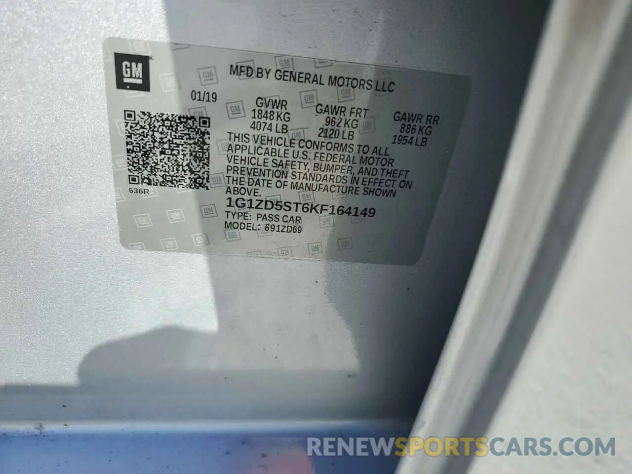 12 fotografías del automóvil dañado 1G1ZD5ST6KF164149 CHEVROLET MALIBU 2019