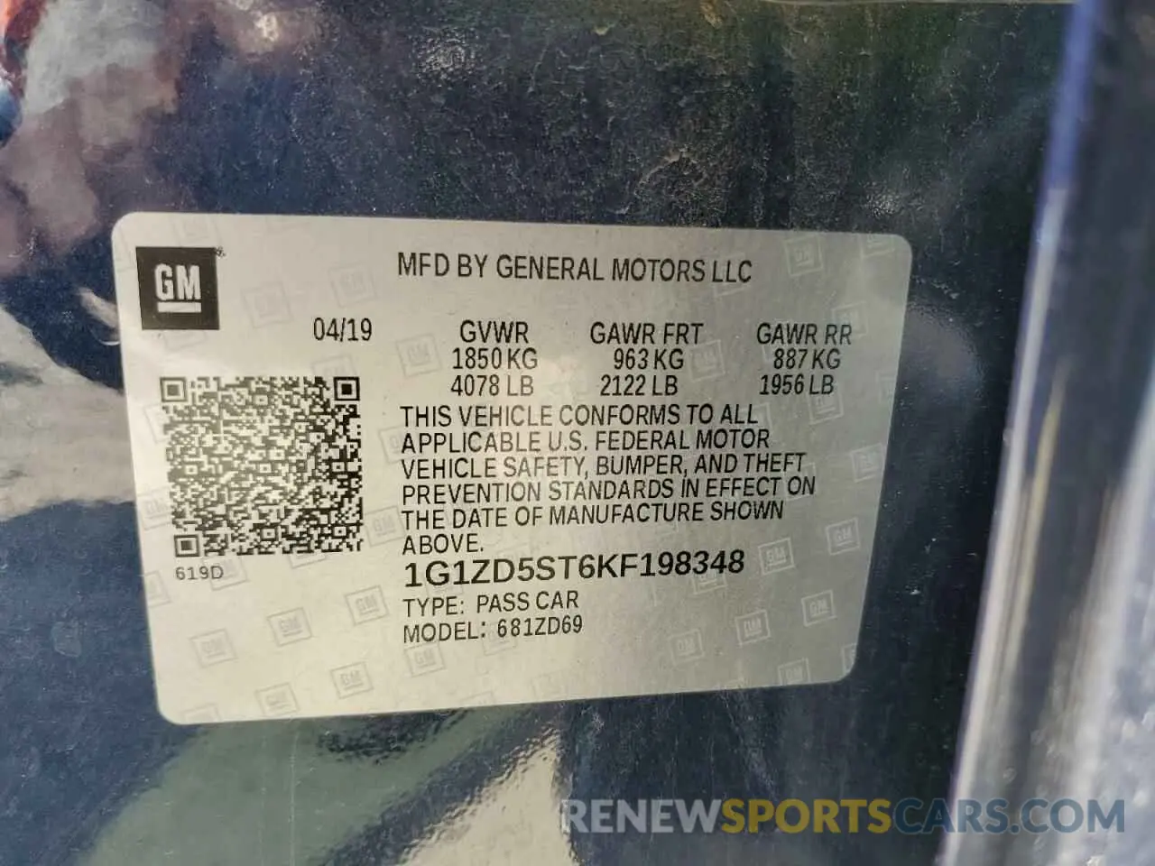 12 fotografías del automóvil dañado 1G1ZD5ST6KF198348 CHEVROLET MALIBU 2019