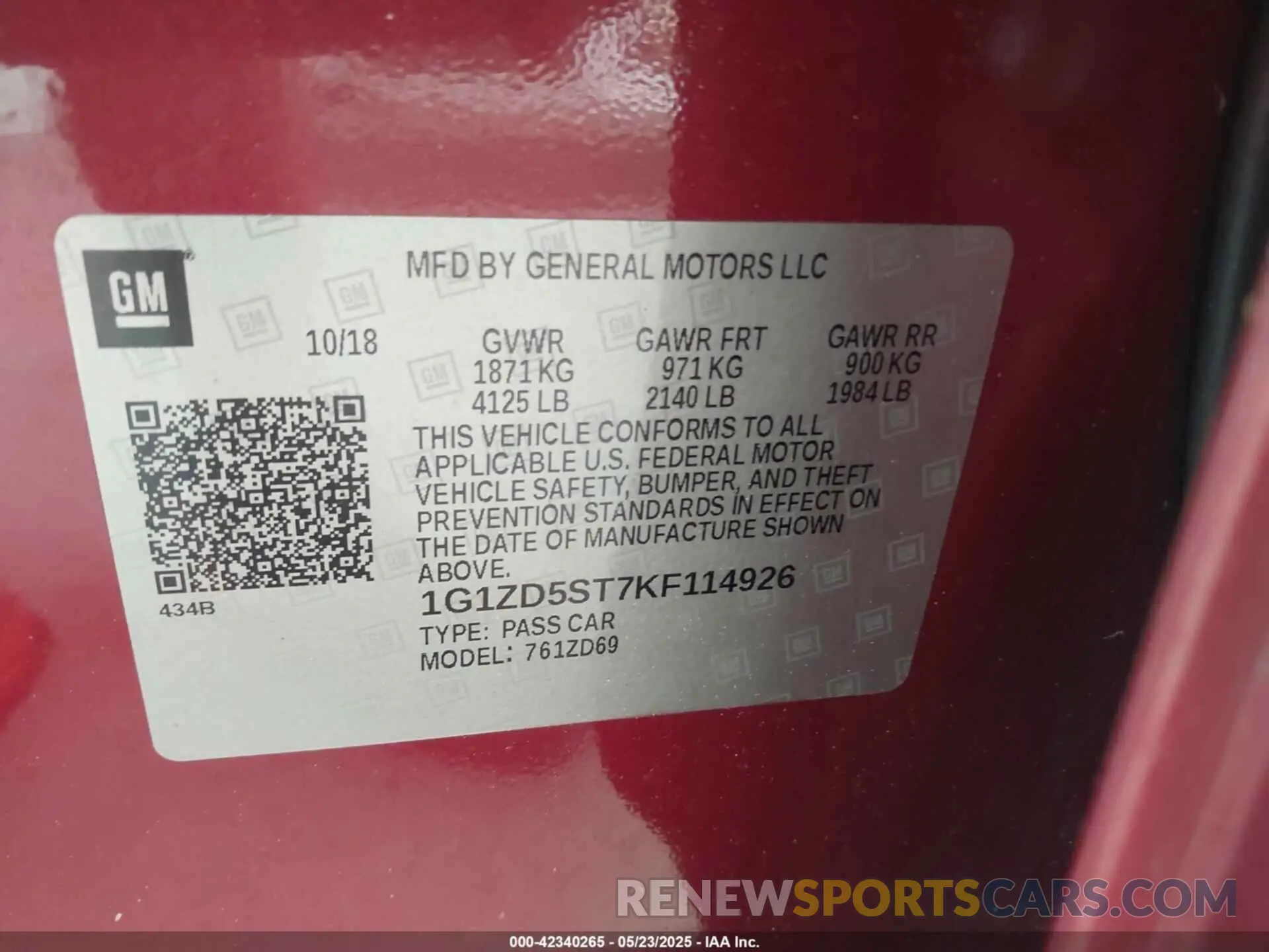 9 fotografías del automóvil dañado 1G1ZD5ST7KF114926 CHEVROLET MALIBU 2019