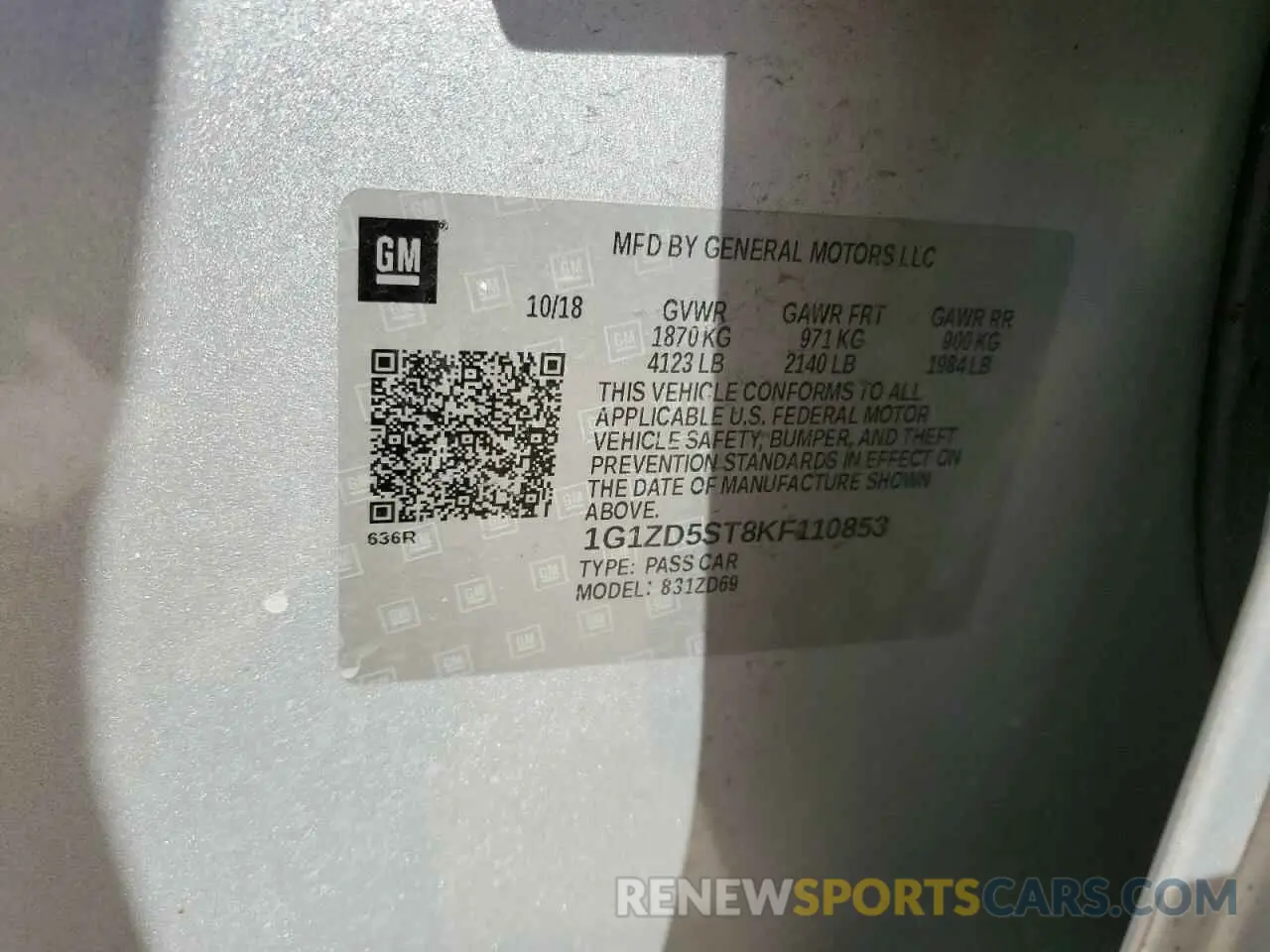 12 fotografías del automóvil dañado 1G1ZD5ST8KF110853 CHEVROLET MALIBU 2019