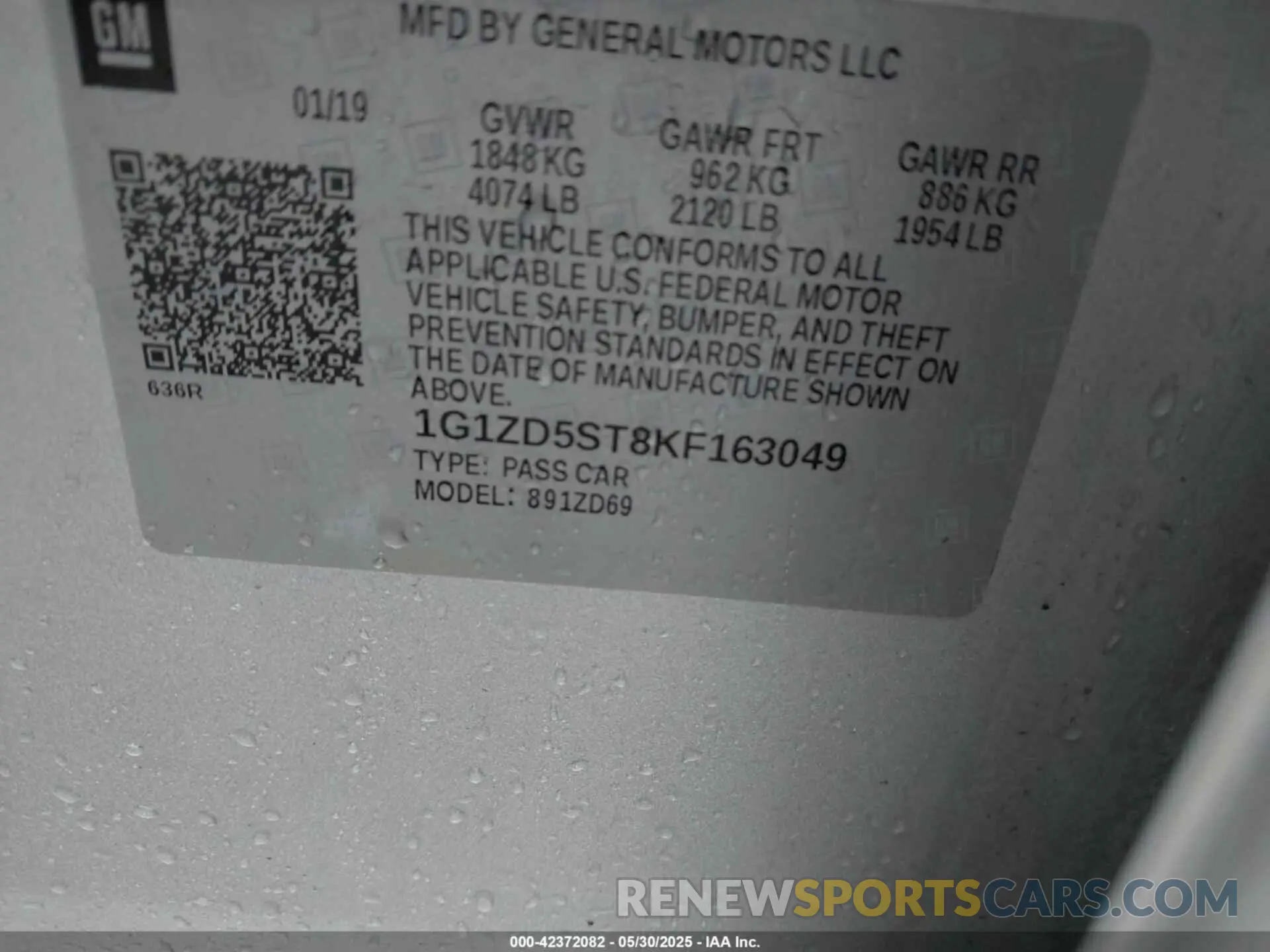 9 fotografías del automóvil dañado 1G1ZD5ST8KF163049 CHEVROLET MALIBU 2019