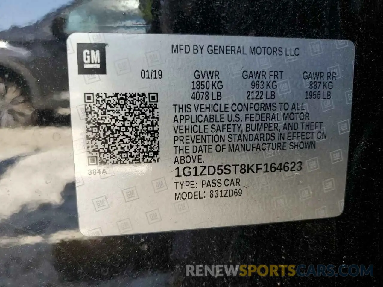 14 fotografías del automóvil dañado 1G1ZD5ST8KF164623 CHEVROLET MALIBU 2019
