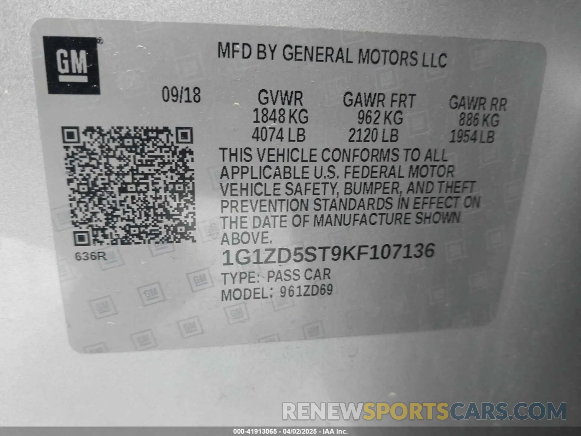 9 fotografías del automóvil dañado 1G1ZD5ST9KF107136 CHEVROLET MALIBU 2019
