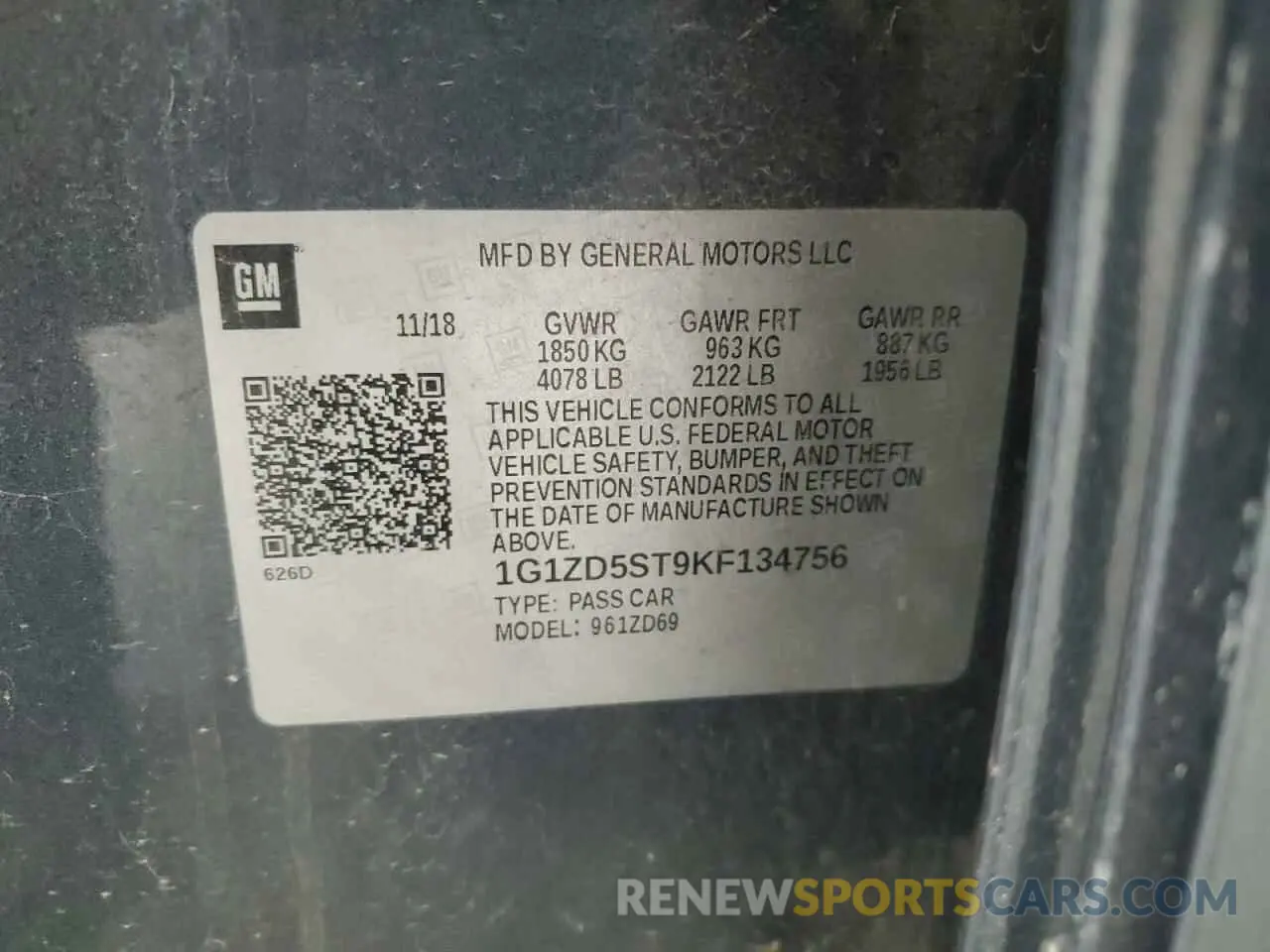 12 fotografías del automóvil dañado 1G1ZD5ST9KF134756 CHEVROLET MALIBU 2019