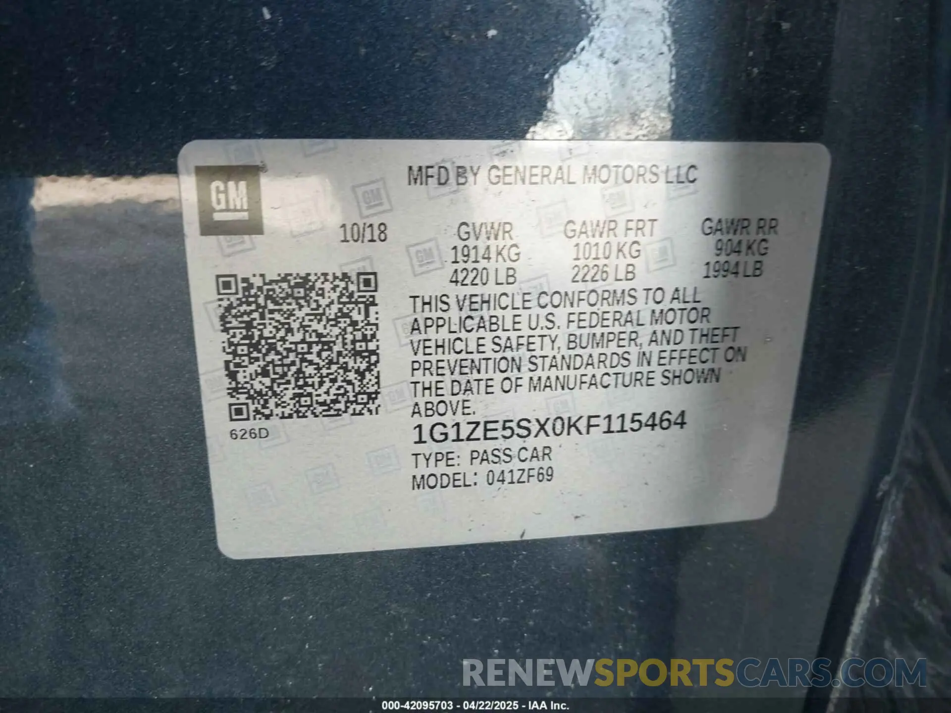 9 fotografías del automóvil dañado 1G1ZE5SX0KF115464 CHEVROLET MALIBU 2019