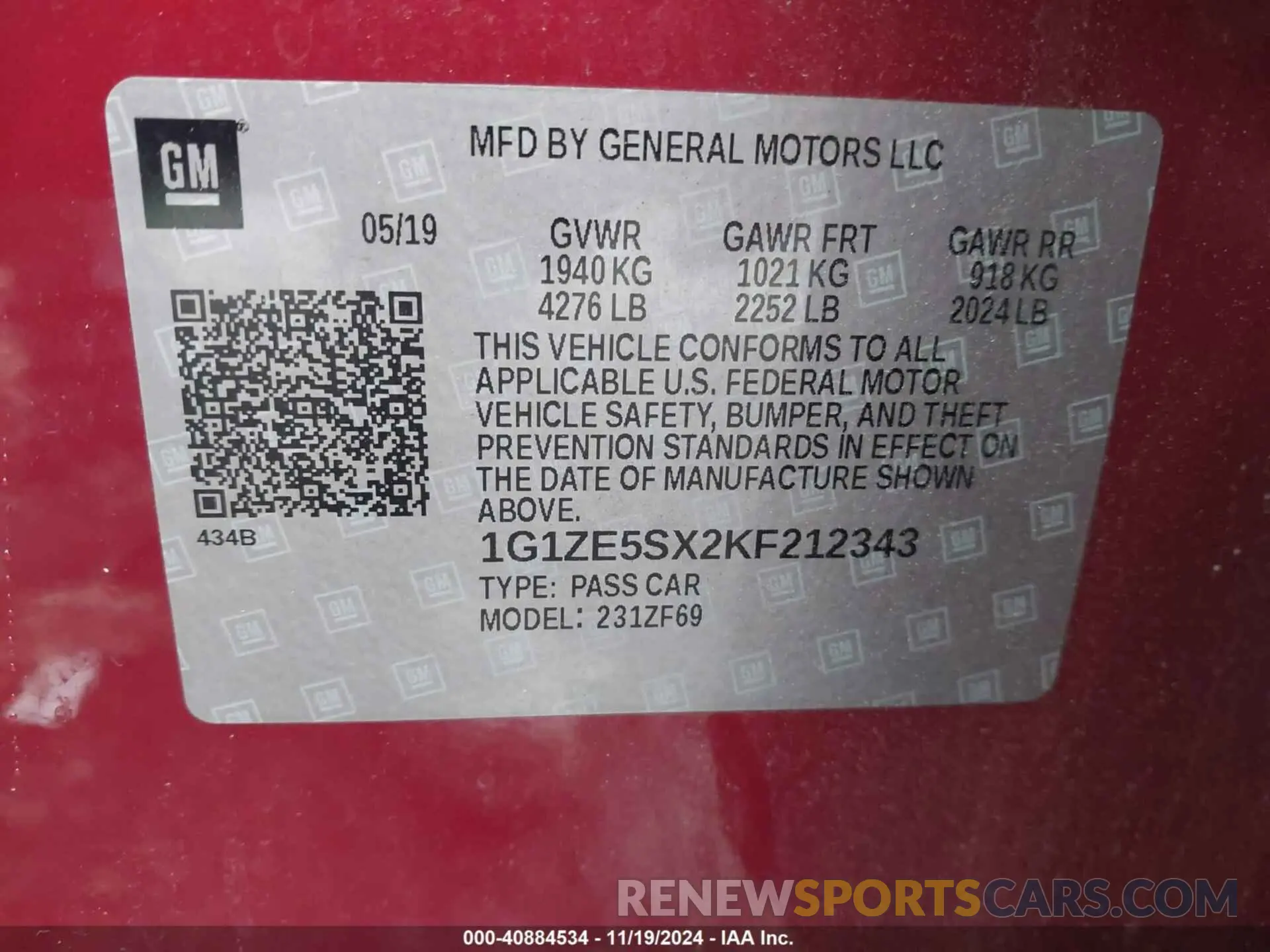 9 fotografías del automóvil dañado 1G1ZE5SX2KF212343 CHEVROLET MALIBU 2019