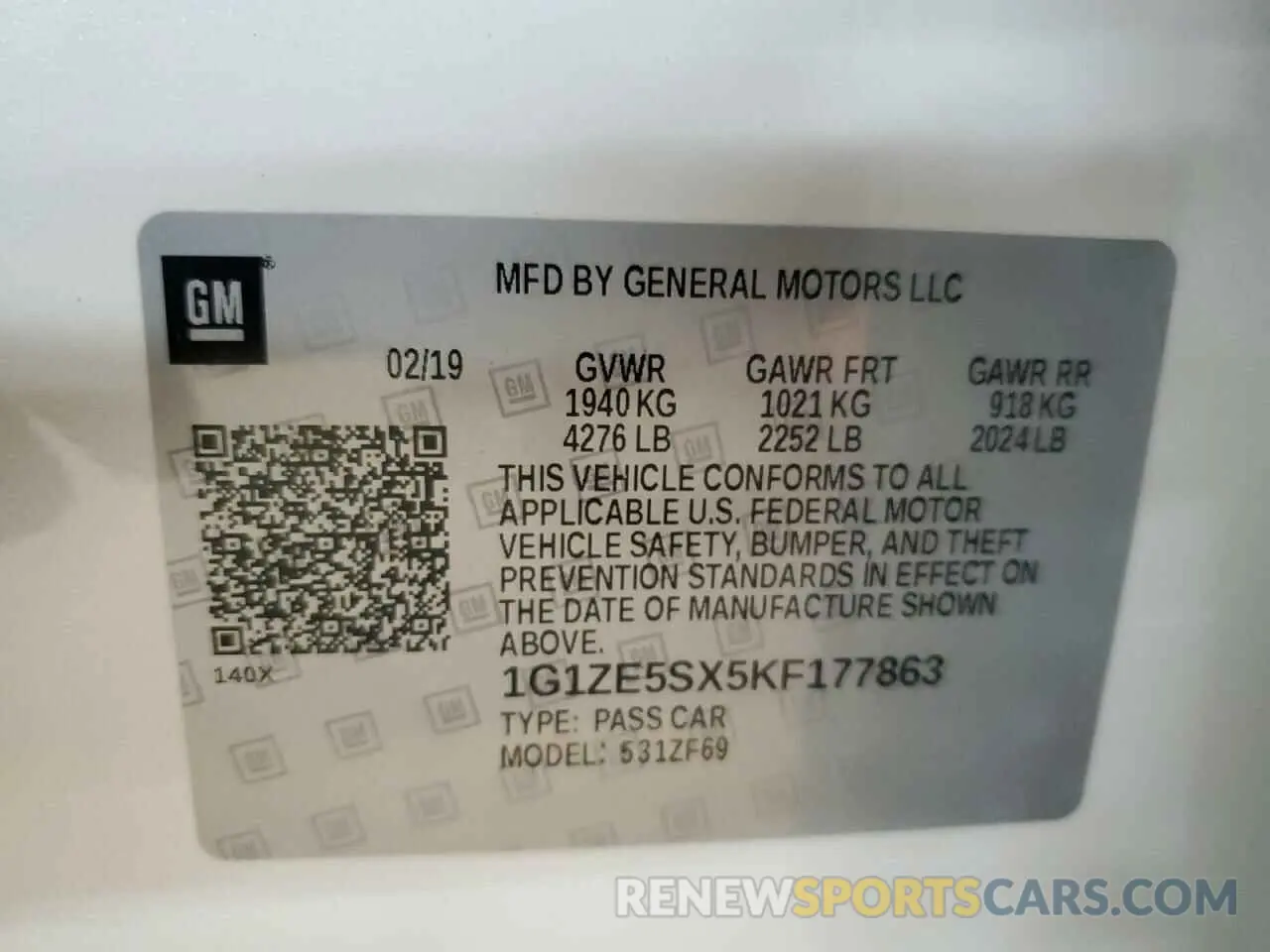 13 fotografías del automóvil dañado 1G1ZE5SX5KF177863 CHEVROLET MALIBU 2019