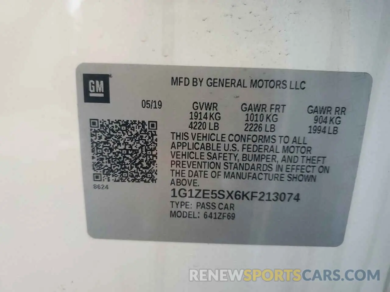 13 fotografías del automóvil dañado 1G1ZE5SX6KF213074 CHEVROLET MALIBU 2019