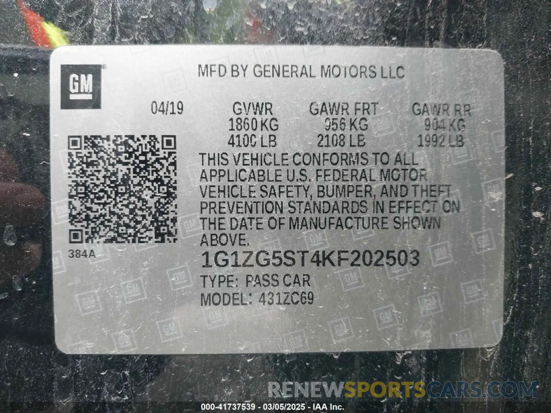 9 fotografías del automóvil dañado 1G1ZG5ST4KF202503 CHEVROLET MALIBU 2019