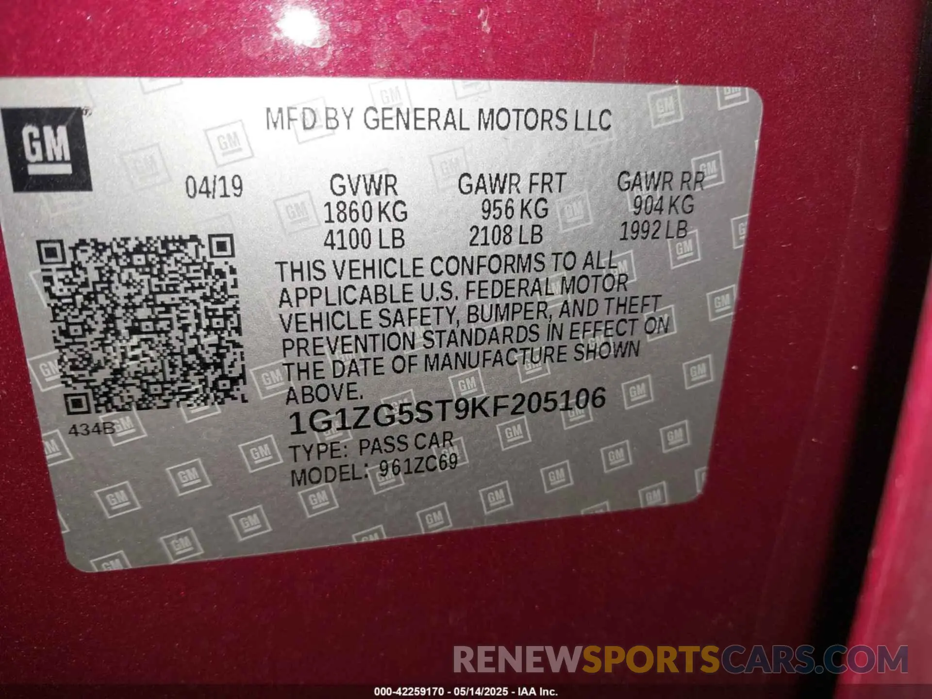 9 fotografías del automóvil dañado 1G1ZG5ST9KF205106 CHEVROLET MALIBU 2019