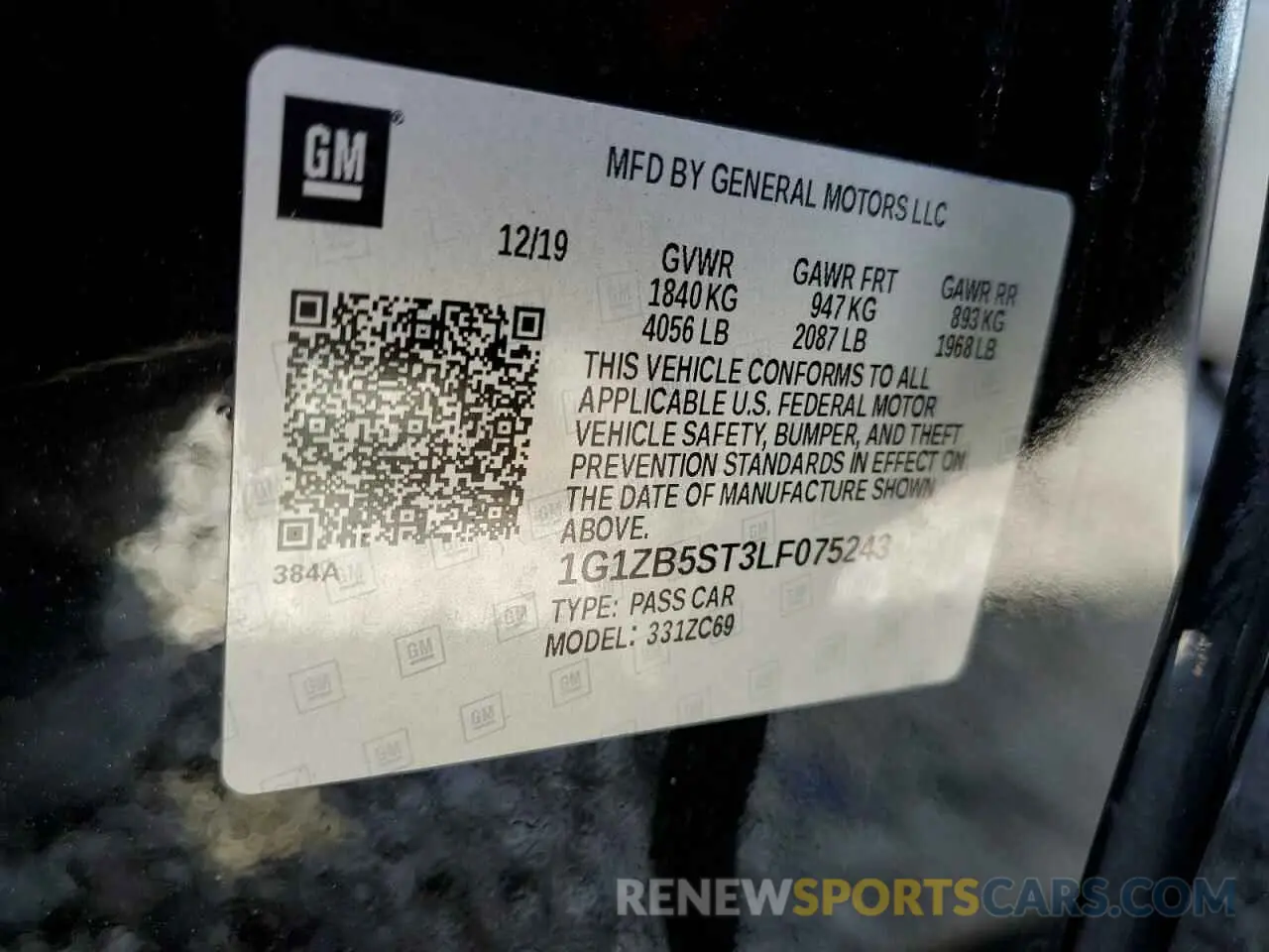 12 fotografías del automóvil dañado 1G1ZB5ST3LF075243 CHEVROLET MALIBU 2020