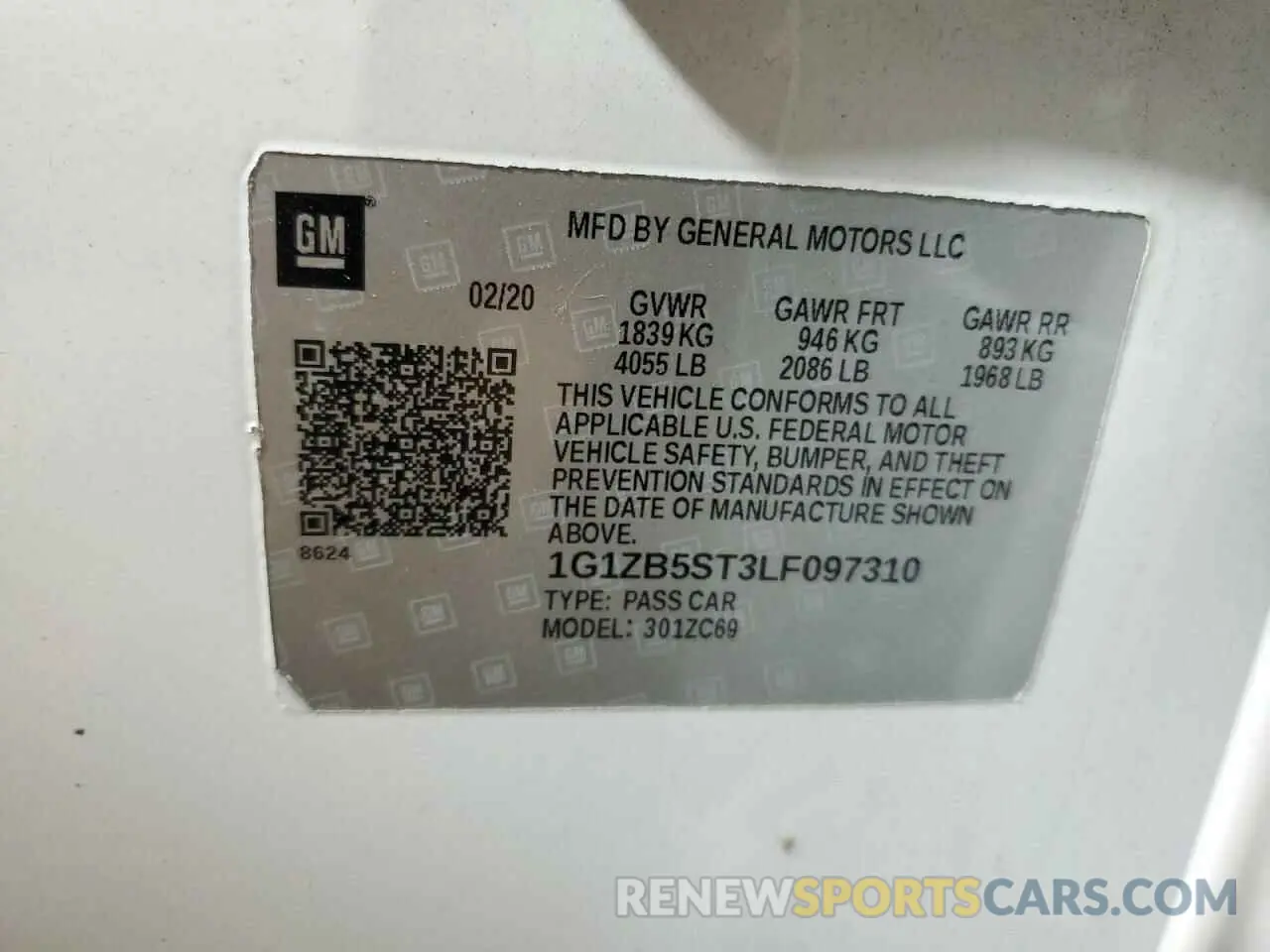 12 fotografías del automóvil dañado 1G1ZB5ST3LF097310 CHEVROLET MALIBU 2020