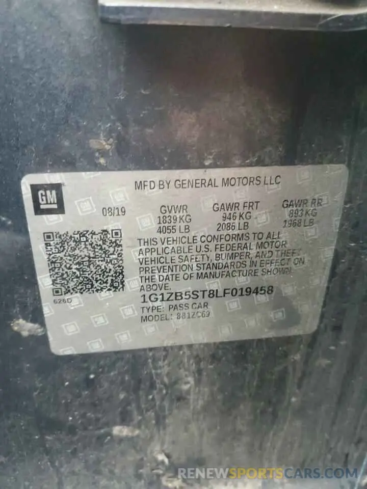 12 fotografías del automóvil dañado 1G1ZB5ST8LF019458 CHEVROLET MALIBU 2020