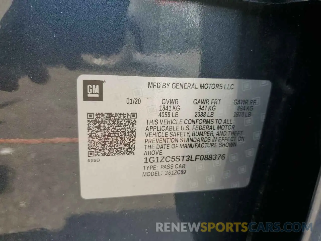 12 fotografías del automóvil dañado 1G1ZC5ST3LF088376 CHEVROLET MALIBU 2020