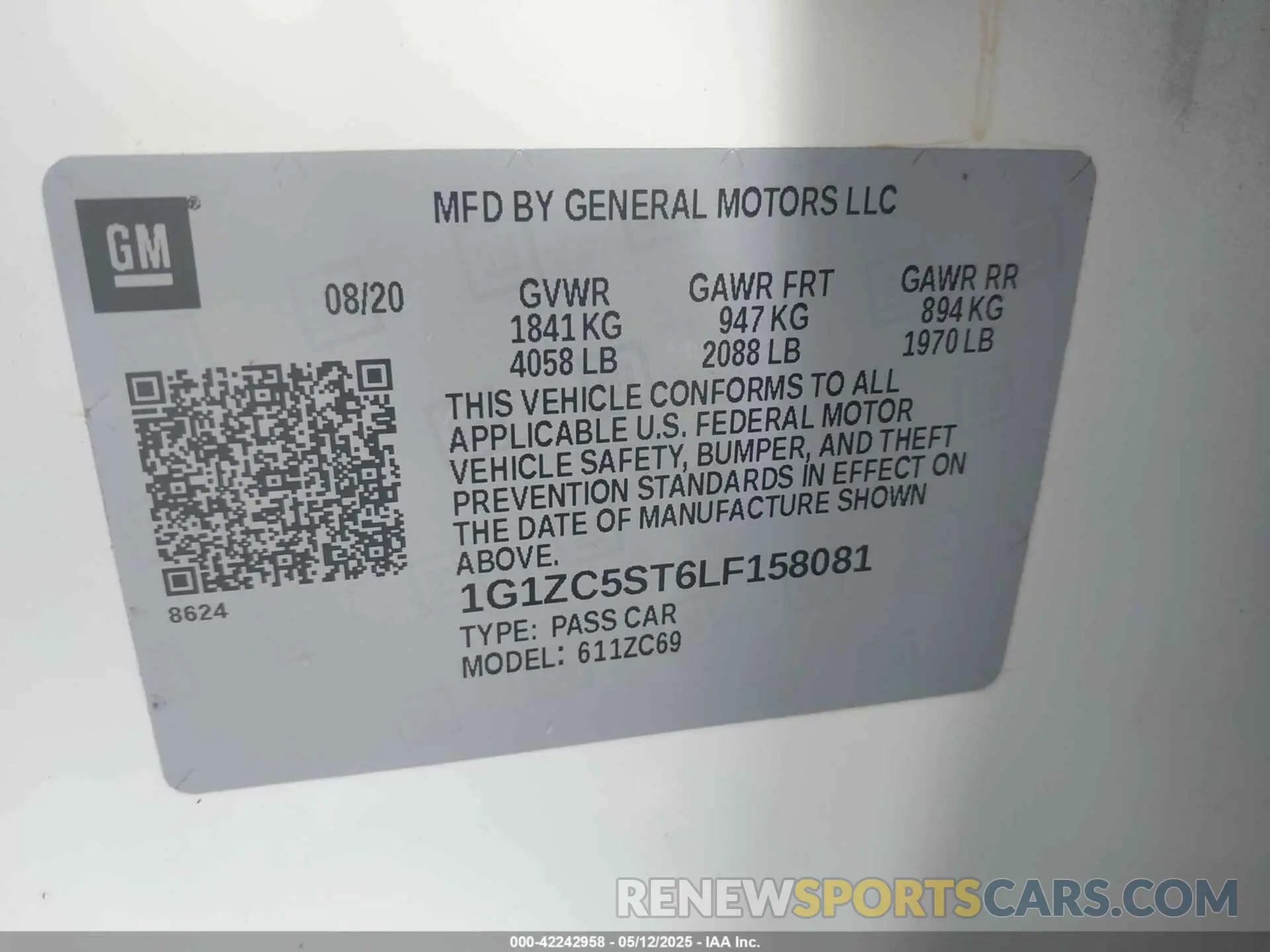 9 fotografías del automóvil dañado 1G1ZC5ST6LF158081 CHEVROLET MALIBU 2020