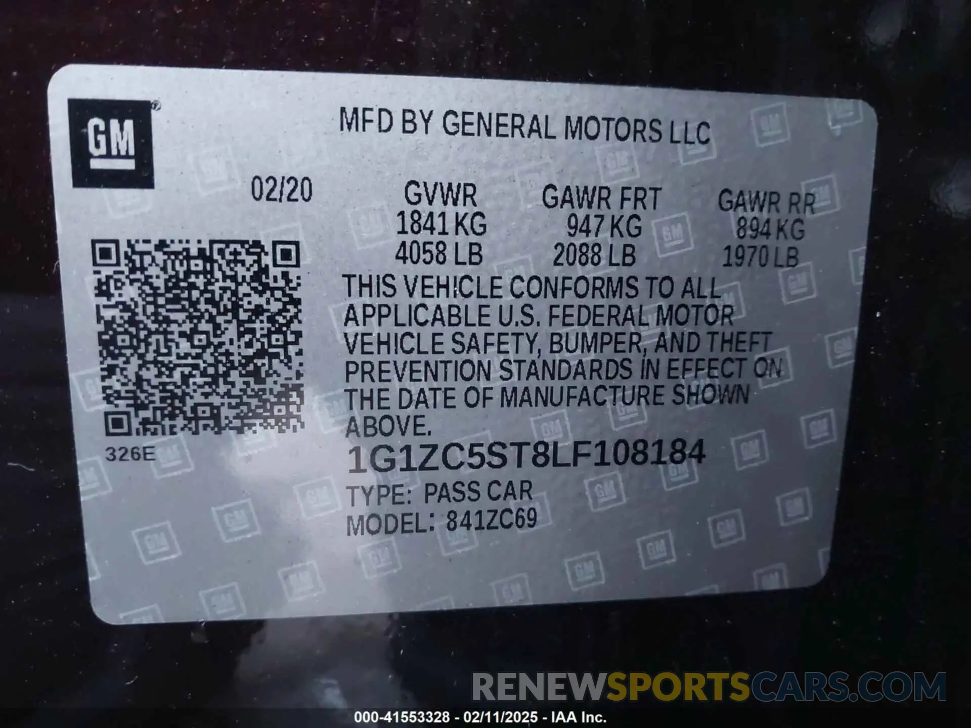 9 fotografías del automóvil dañado 1G1ZC5ST8LF108184 CHEVROLET MALIBU 2020