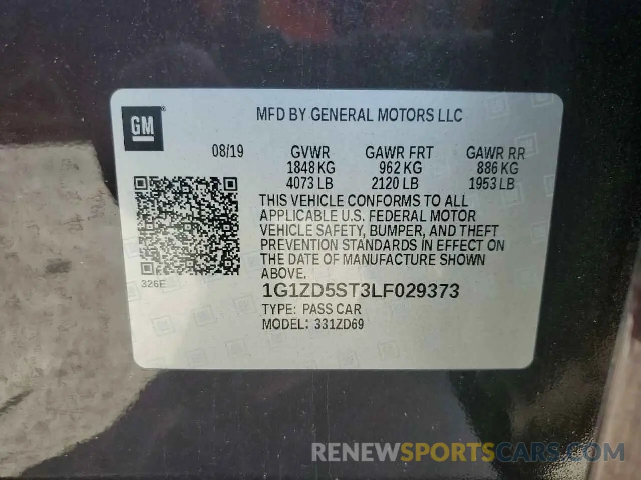 15 fotografías del automóvil dañado 1G1ZD5ST3LF029373 CHEVROLET MALIBU 2020