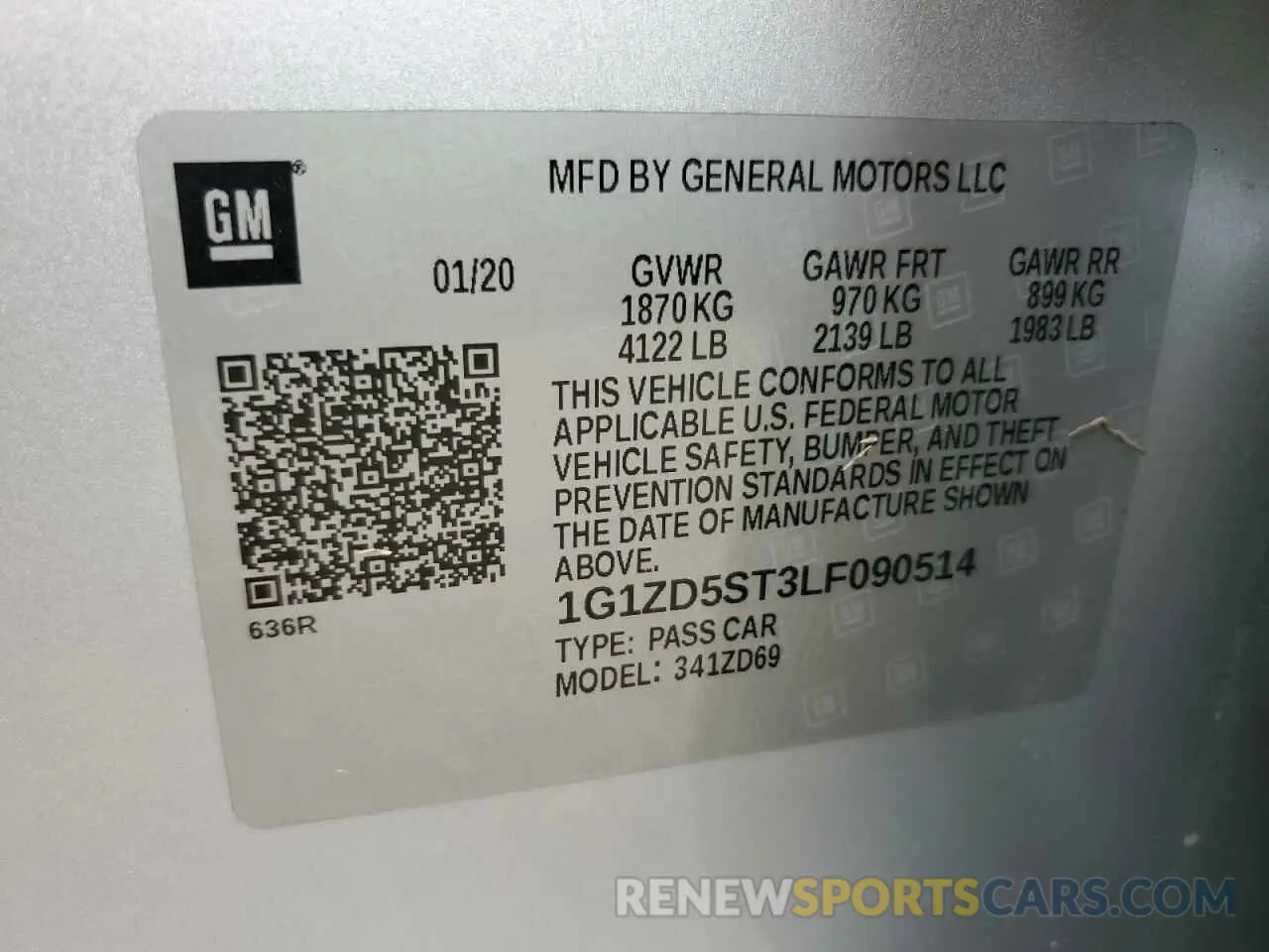 12 fotografías del automóvil dañado 1G1ZD5ST3LF090514 CHEVROLET MALIBU 2020