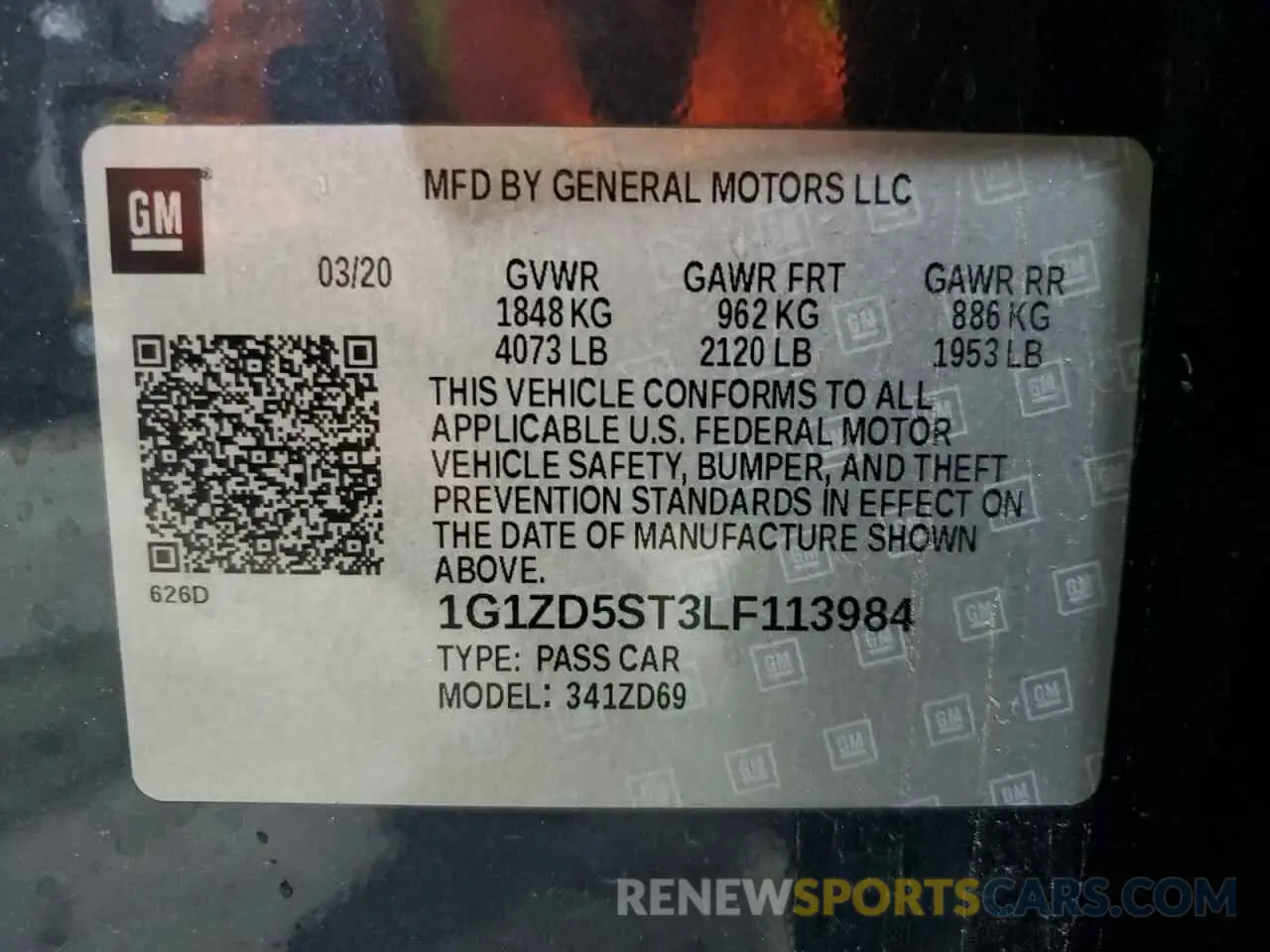 13 fotografías del automóvil dañado 1G1ZD5ST3LF113984 CHEVROLET MALIBU 2020