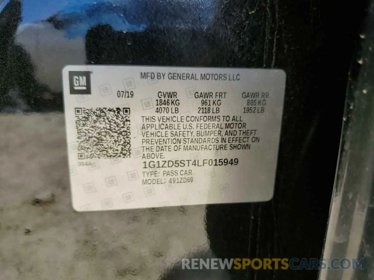12 fotografías del automóvil dañado 1G1ZD5ST4LF015949 CHEVROLET MALIBU 2020