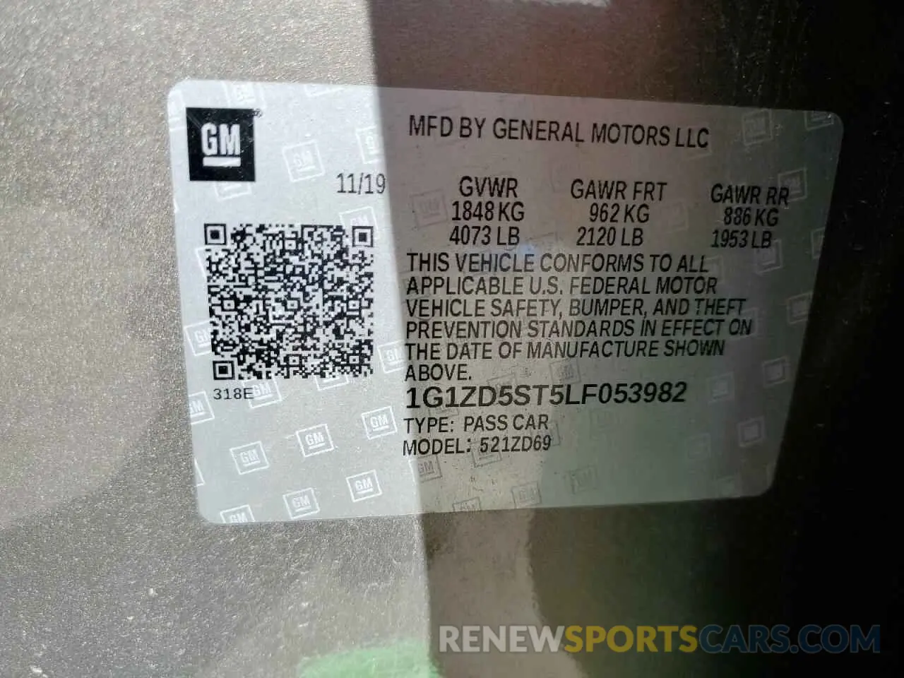 12 fotografías del automóvil dañado 1G1ZD5ST5LF053982 CHEVROLET MALIBU 2020