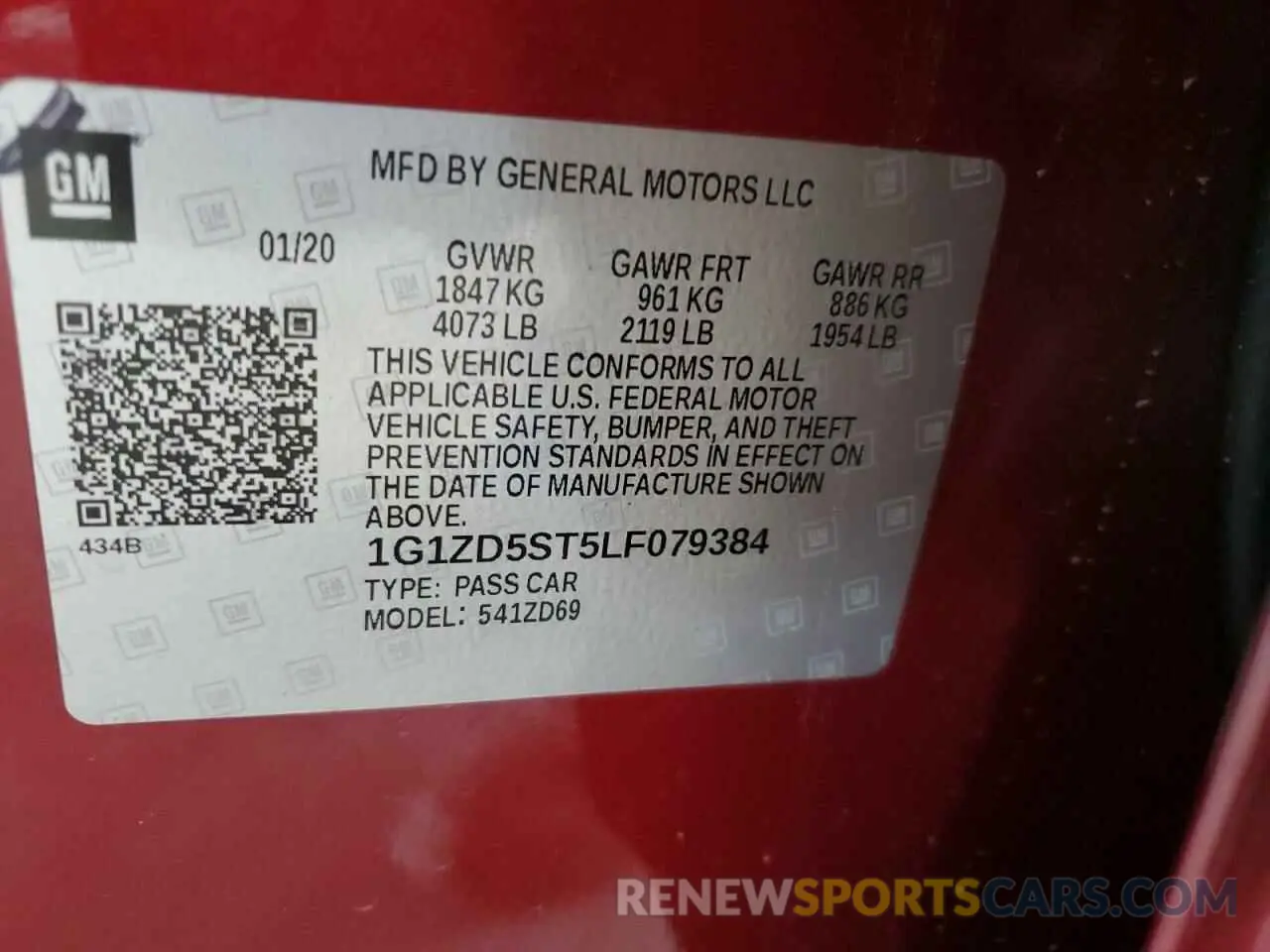 12 fotografías del automóvil dañado 1G1ZD5ST5LF079384 CHEVROLET MALIBU 2020