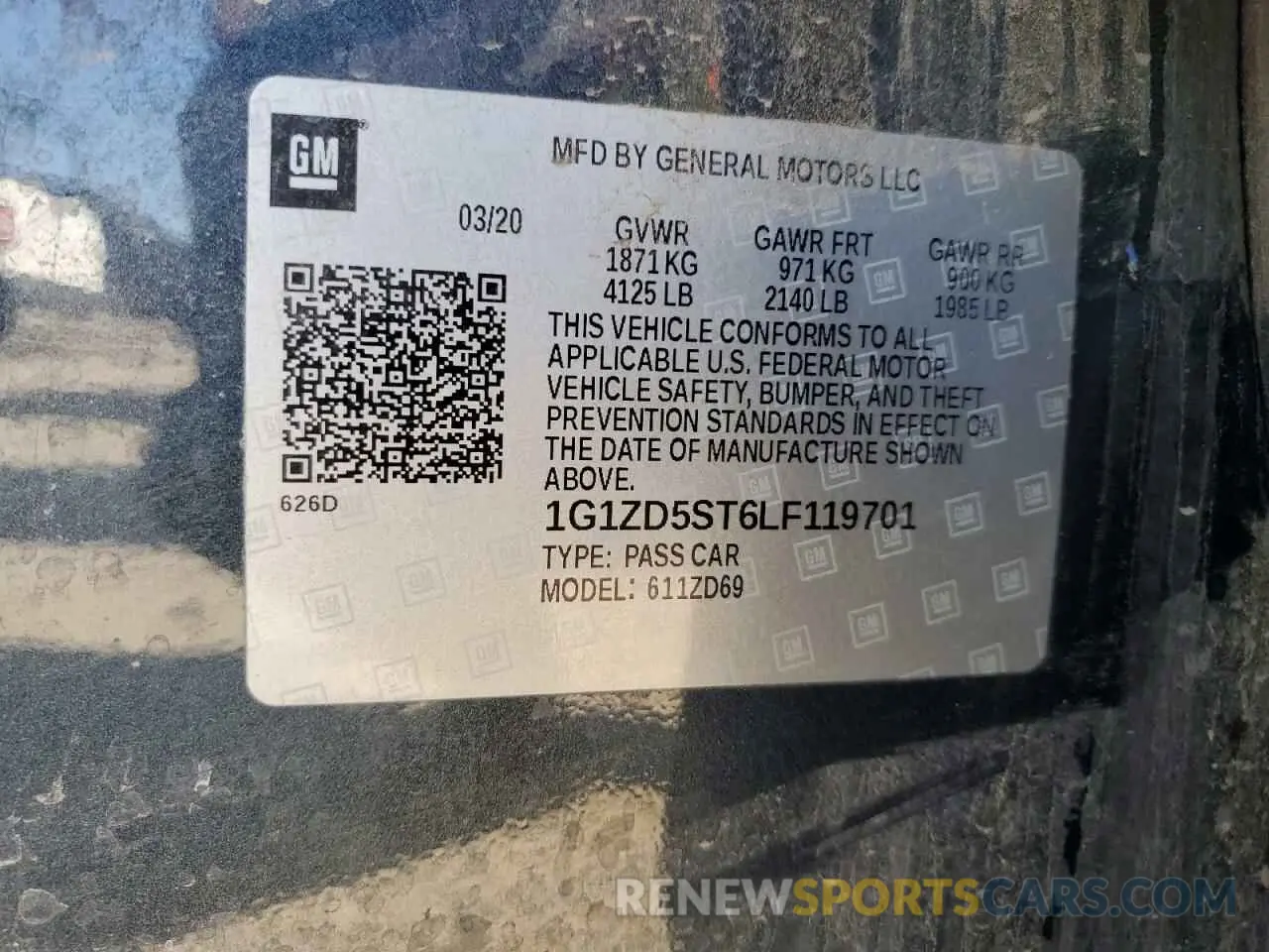 12 fotografías del automóvil dañado 1G1ZD5ST6LF119701 CHEVROLET MALIBU 2020