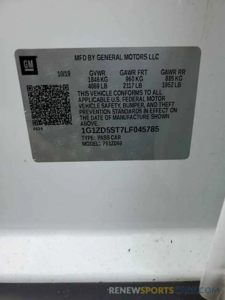 14 fotografías del automóvil dañado 1G1ZD5ST7LF045785 CHEVROLET MALIBU 2020