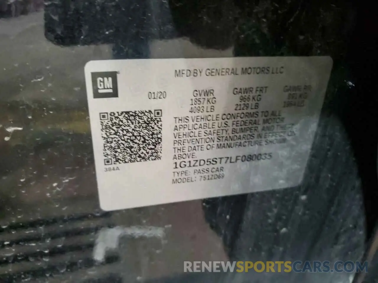 13 fotografías del automóvil dañado 1G1ZD5ST7LF080035 CHEVROLET MALIBU 2020