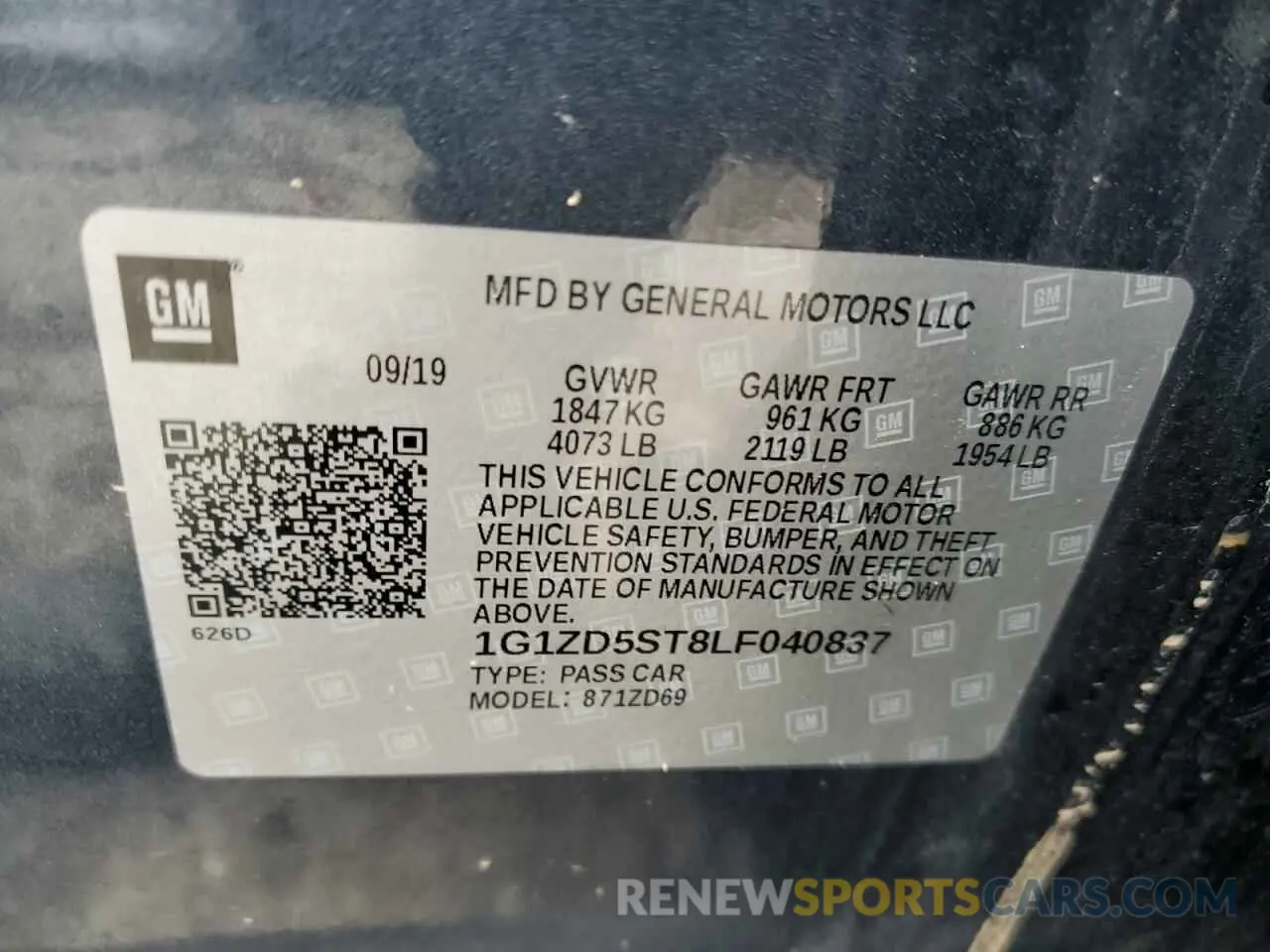 12 fotografías del automóvil dañado 1G1ZD5ST8LF040837 CHEVROLET MALIBU 2020