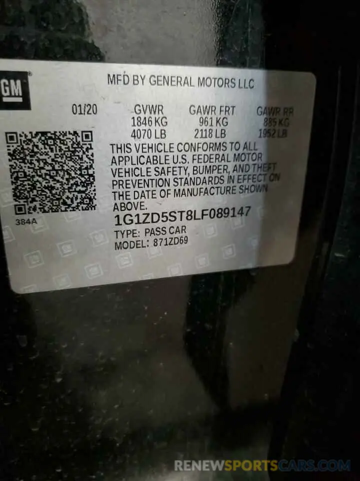 13 fotografías del automóvil dañado 1G1ZD5ST8LF089147 CHEVROLET MALIBU 2020
