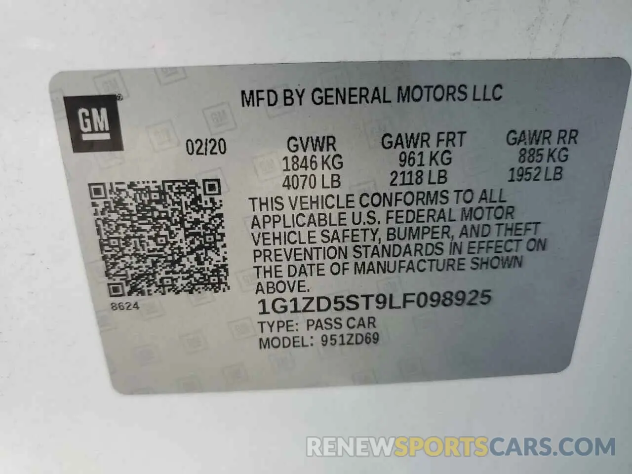 12 fotografías del automóvil dañado 1G1ZD5ST9LF098925 CHEVROLET MALIBU 2020