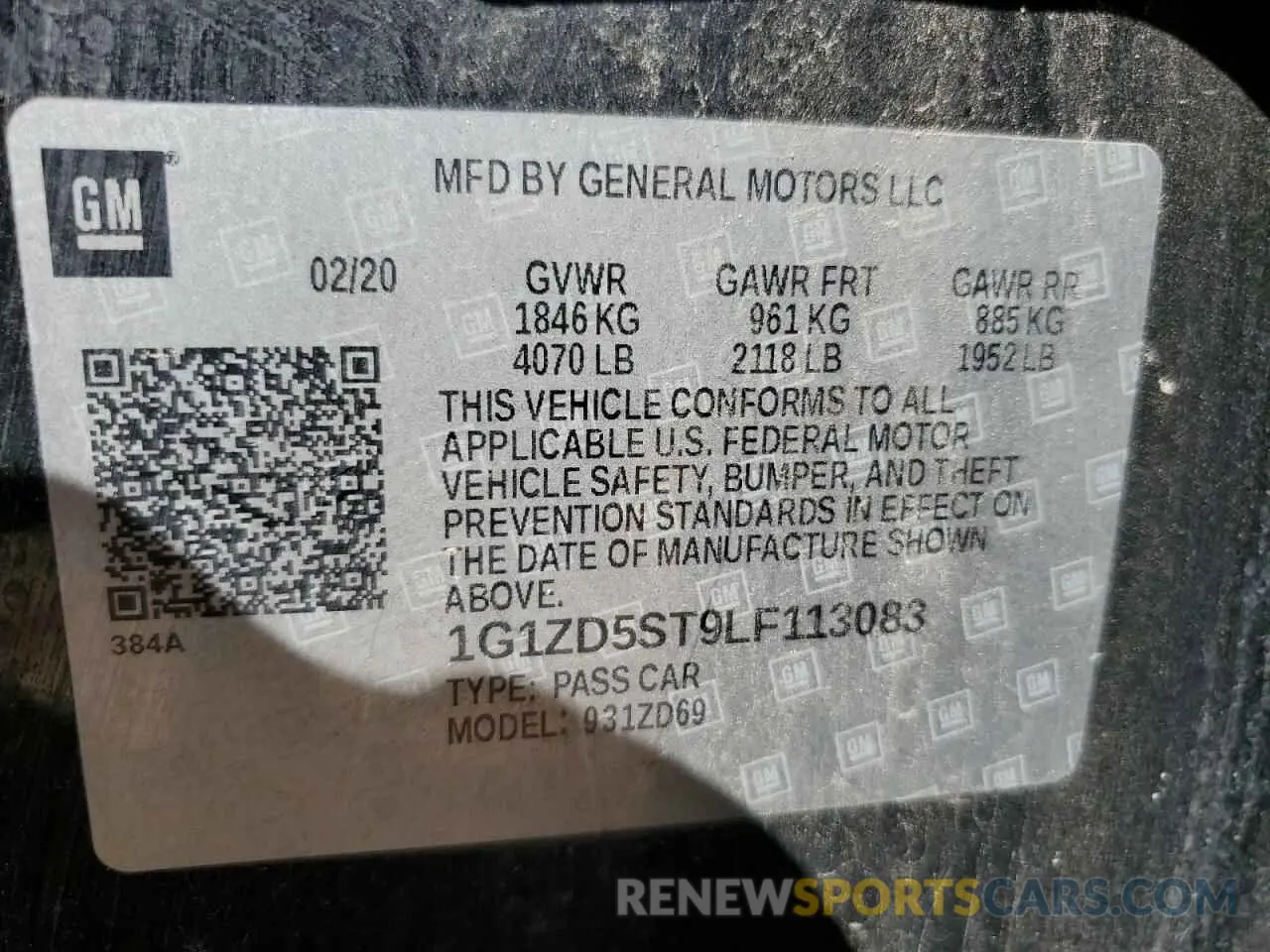 14 fotografías del automóvil dañado 1G1ZD5ST9LF113083 CHEVROLET MALIBU 2020
