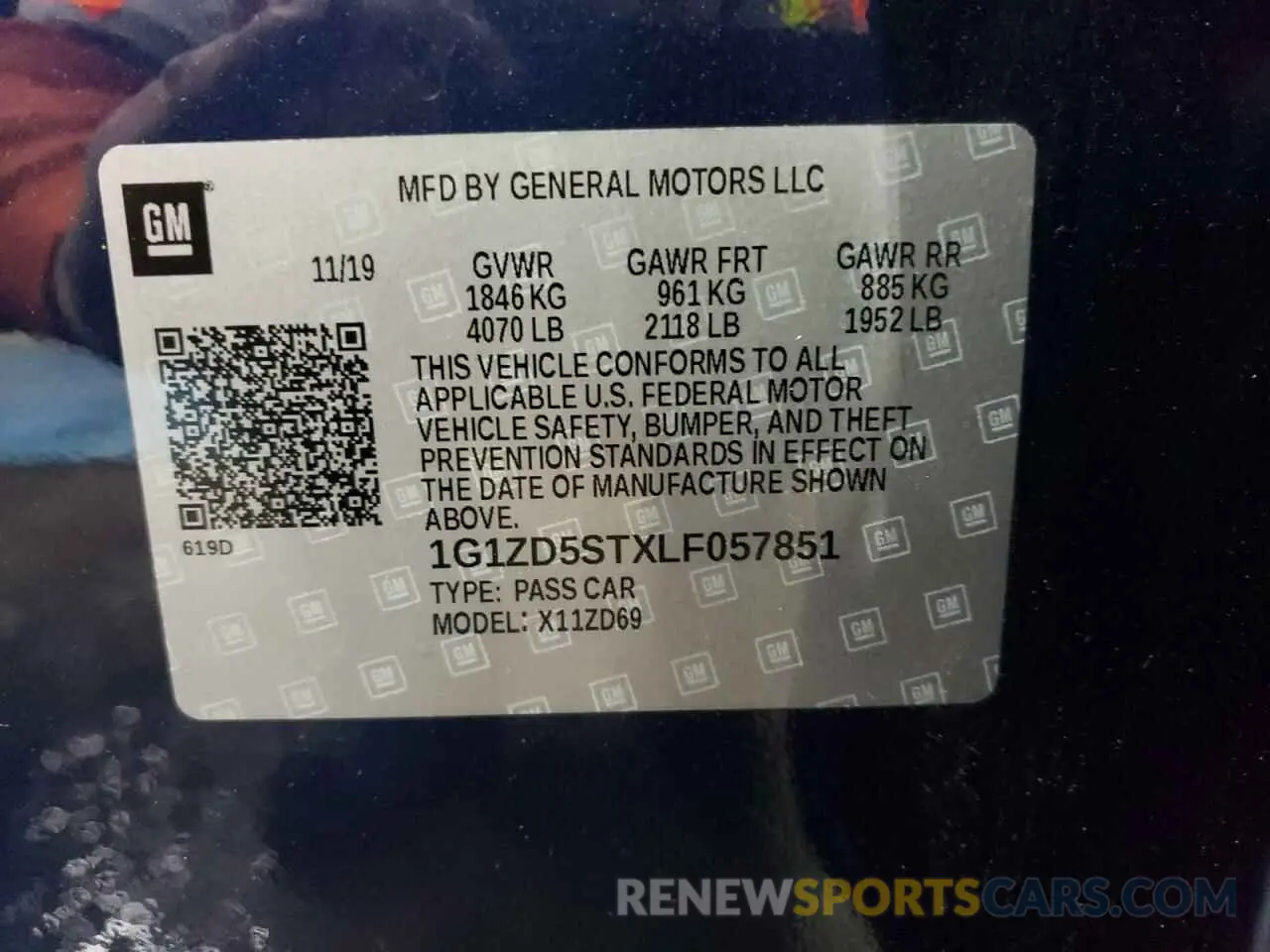 14 fotografías del automóvil dañado 1G1ZD5STXLF057851 CHEVROLET MALIBU 2020