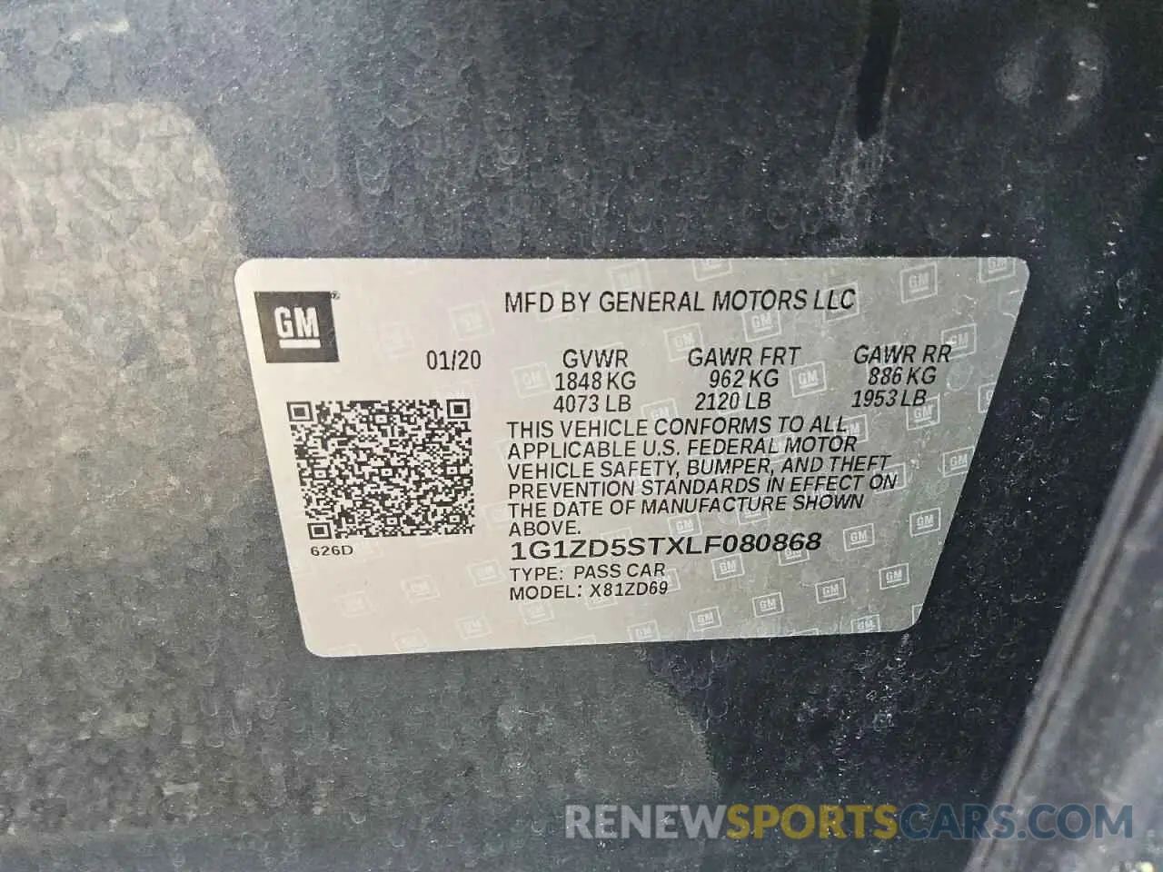 12 fotografías del automóvil dañado 1G1ZD5STXLF080868 CHEVROLET MALIBU 2020