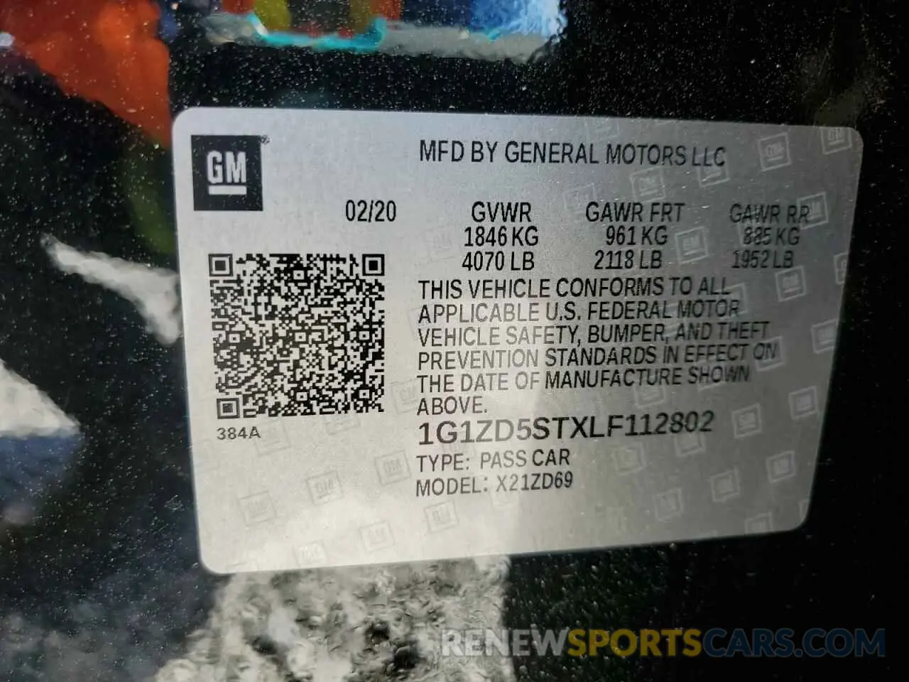 14 fotografías del automóvil dañado 1G1ZD5STXLF112802 CHEVROLET MALIBU 2020