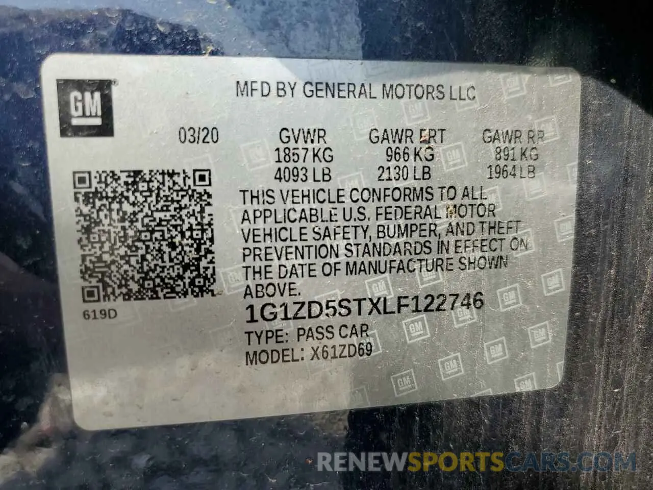 12 fotografías del automóvil dañado 1G1ZD5STXLF122746 CHEVROLET MALIBU 2020