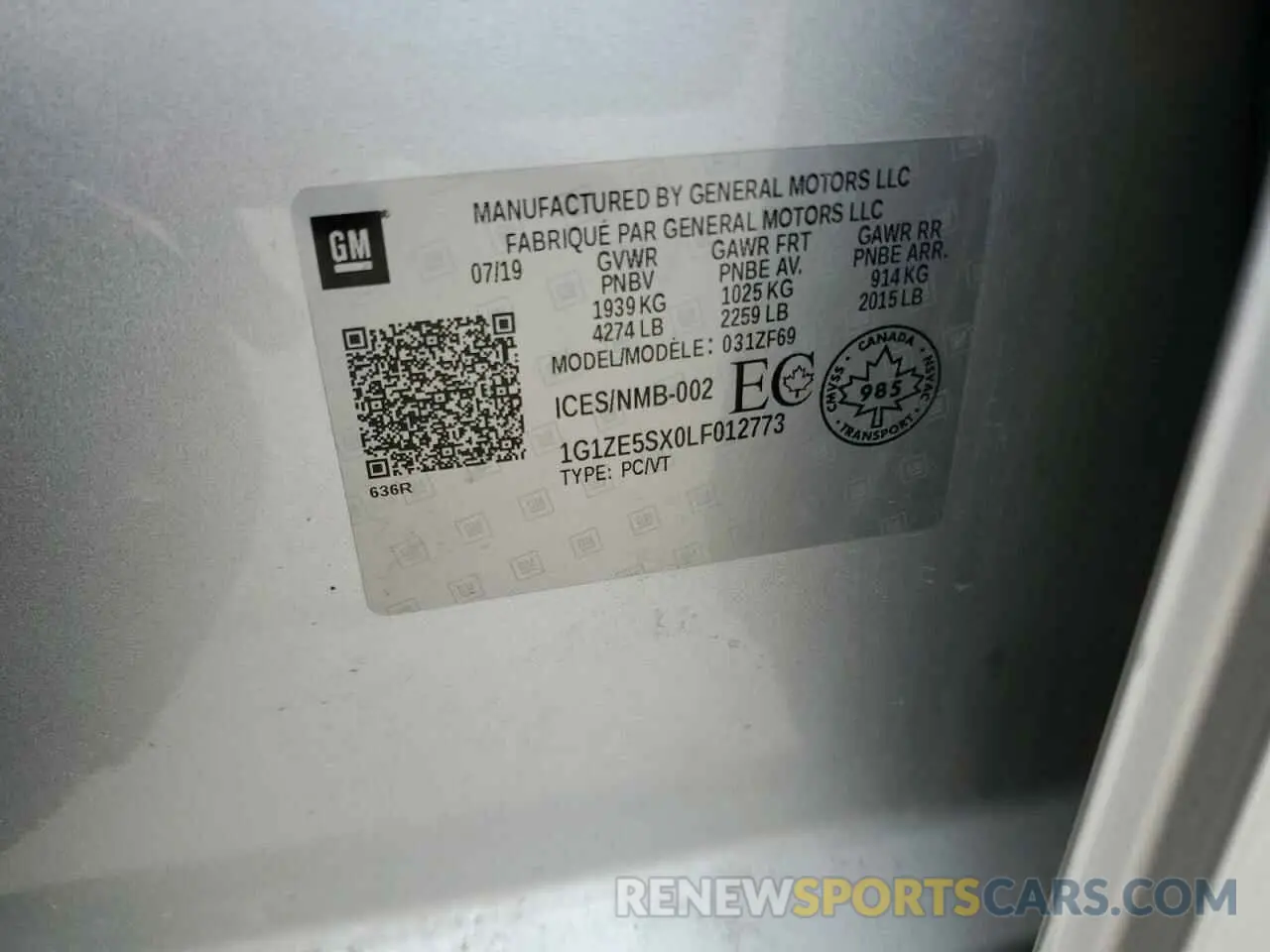 14 fotografías del automóvil dañado 1G1ZE5SX0LF012773 CHEVROLET MALIBU 2020