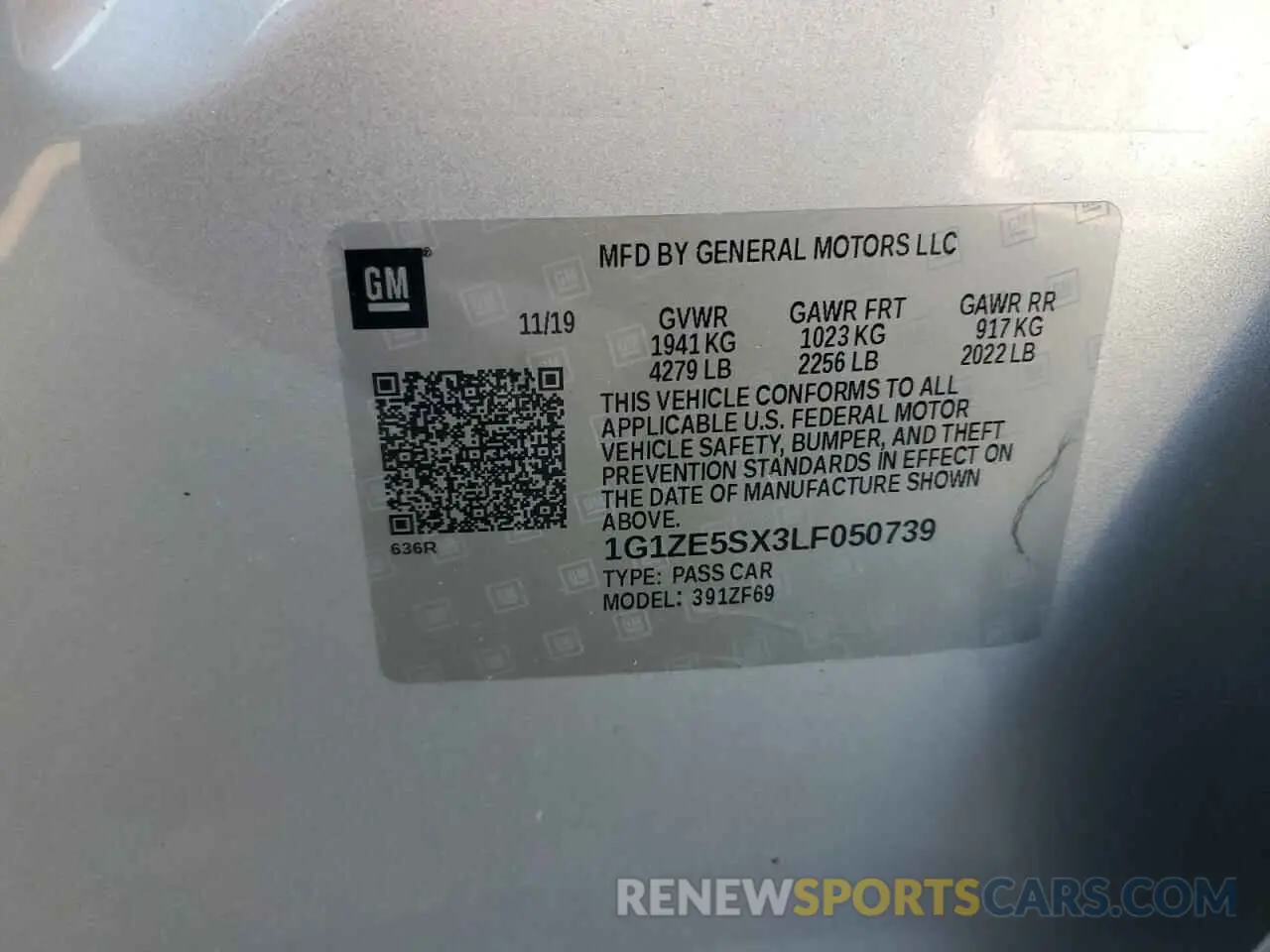 14 fotografías del automóvil dañado 1G1ZE5SX3LF050739 CHEVROLET MALIBU 2020