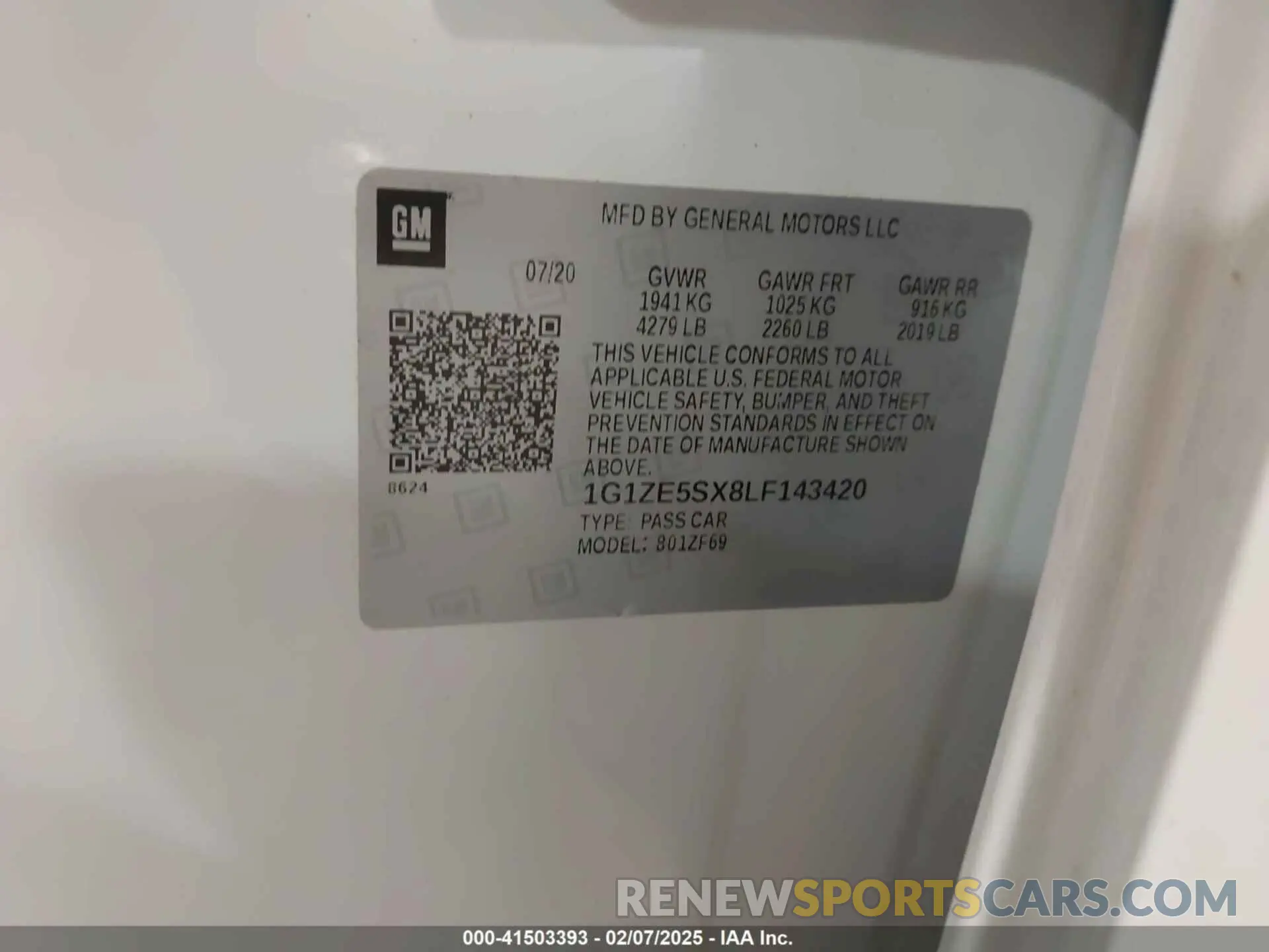 9 fotografías del automóvil dañado 1G1ZE5SX8LF143420 CHEVROLET MALIBU 2020