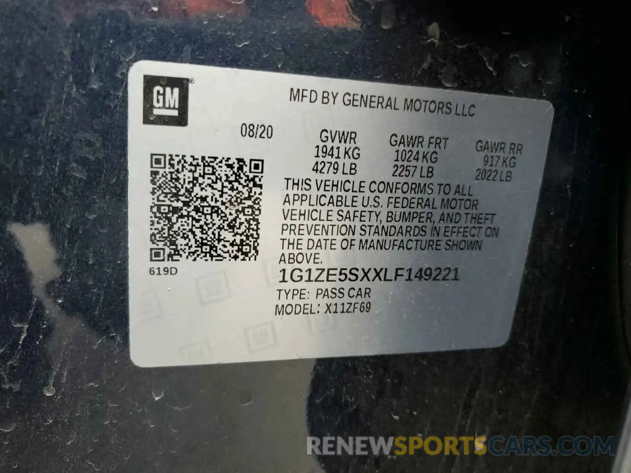 12 fotografías del automóvil dañado 1G1ZE5SXXLF149221 CHEVROLET MALIBU 2020