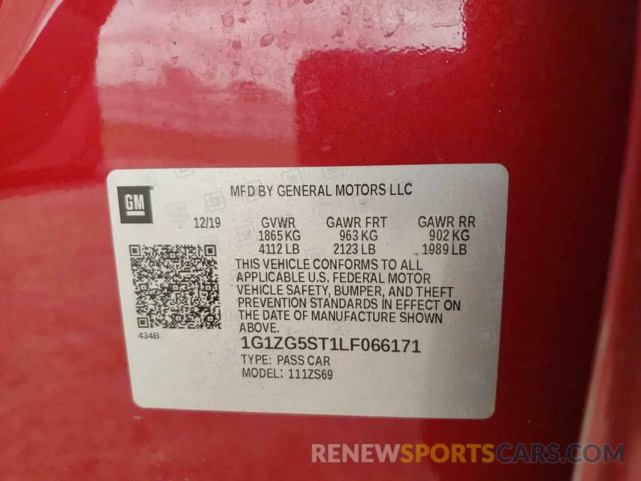 14 fotografías del automóvil dañado 1G1ZG5ST1LF066171 CHEVROLET MALIBU 2020