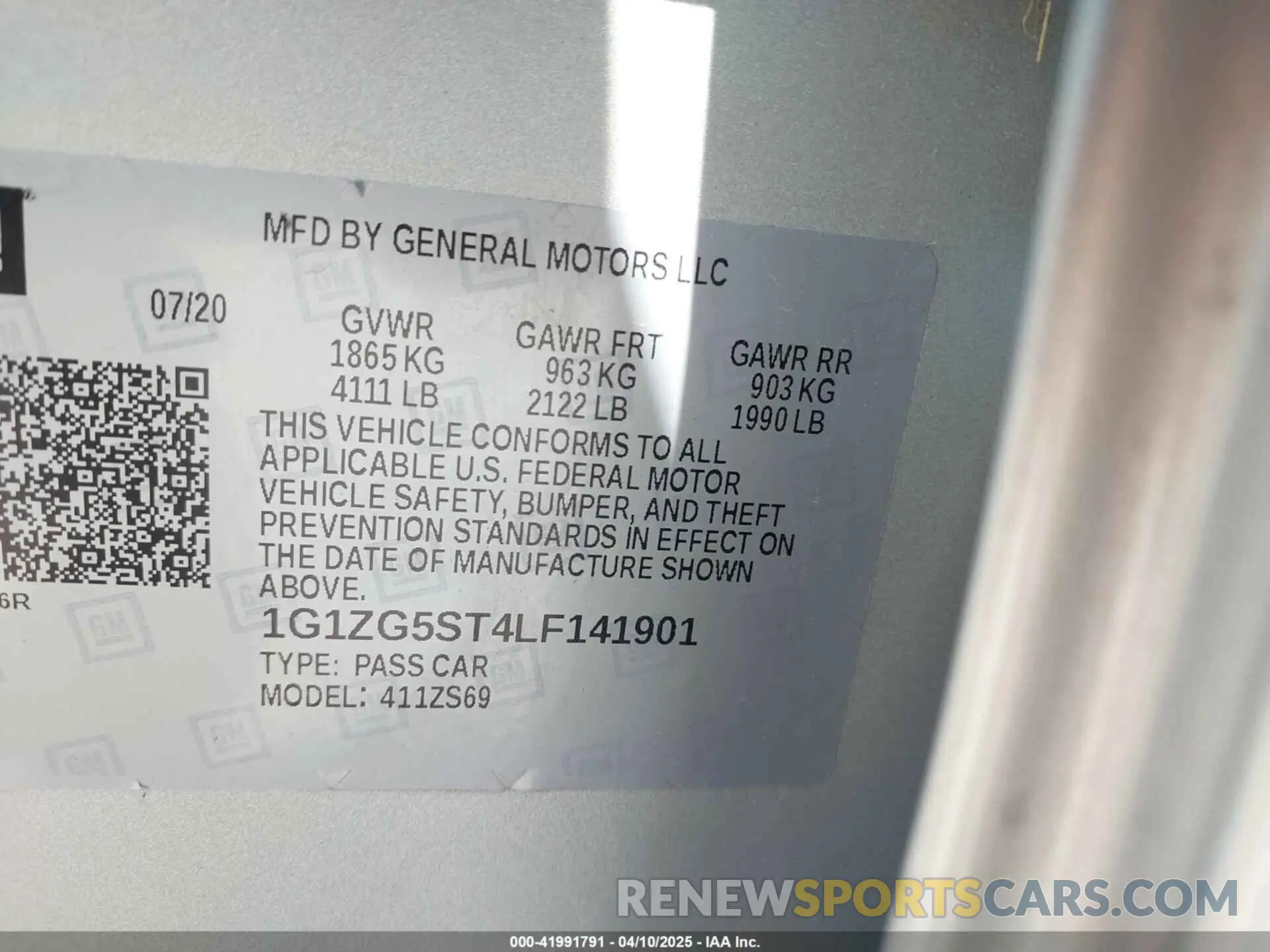 9 fotografías del automóvil dañado 1G1ZG5ST4LF141901 CHEVROLET MALIBU 2020