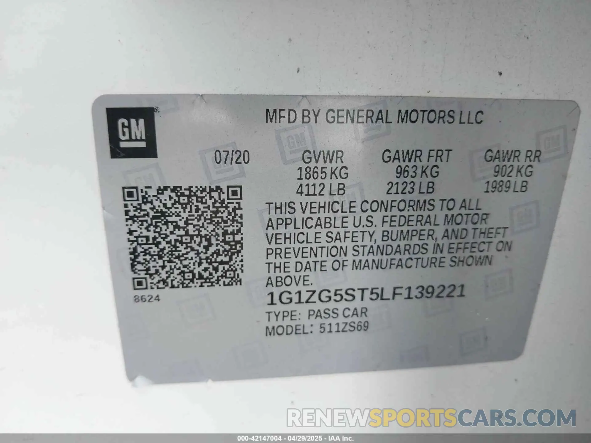 9 fotografías del automóvil dañado 1G1ZG5ST5LF139221 CHEVROLET MALIBU 2020