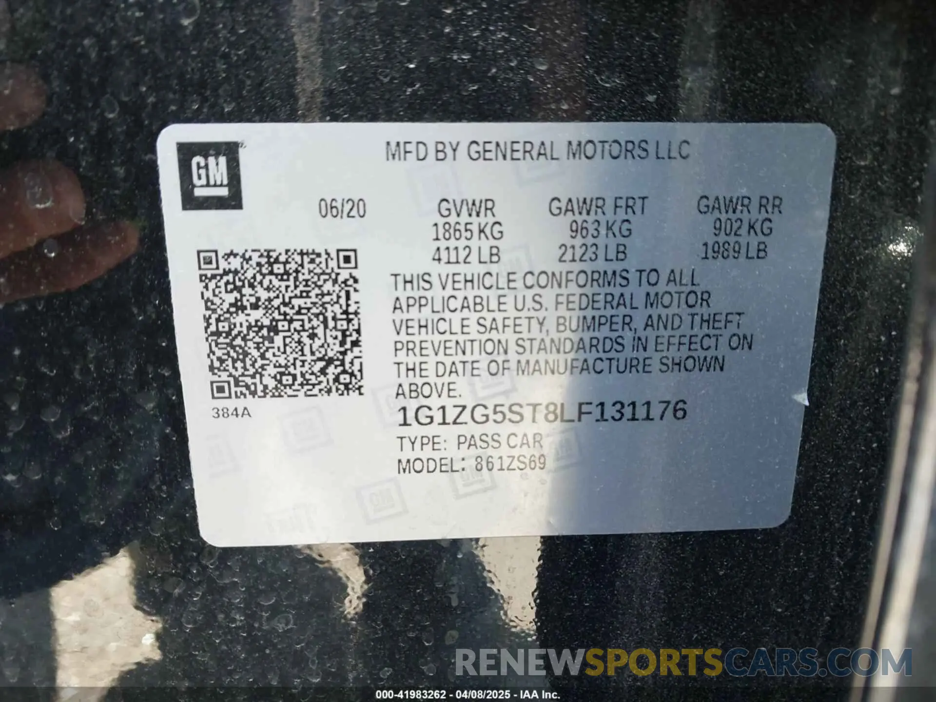 9 fotografías del automóvil dañado 1G1ZG5ST8LF131176 CHEVROLET MALIBU 2020