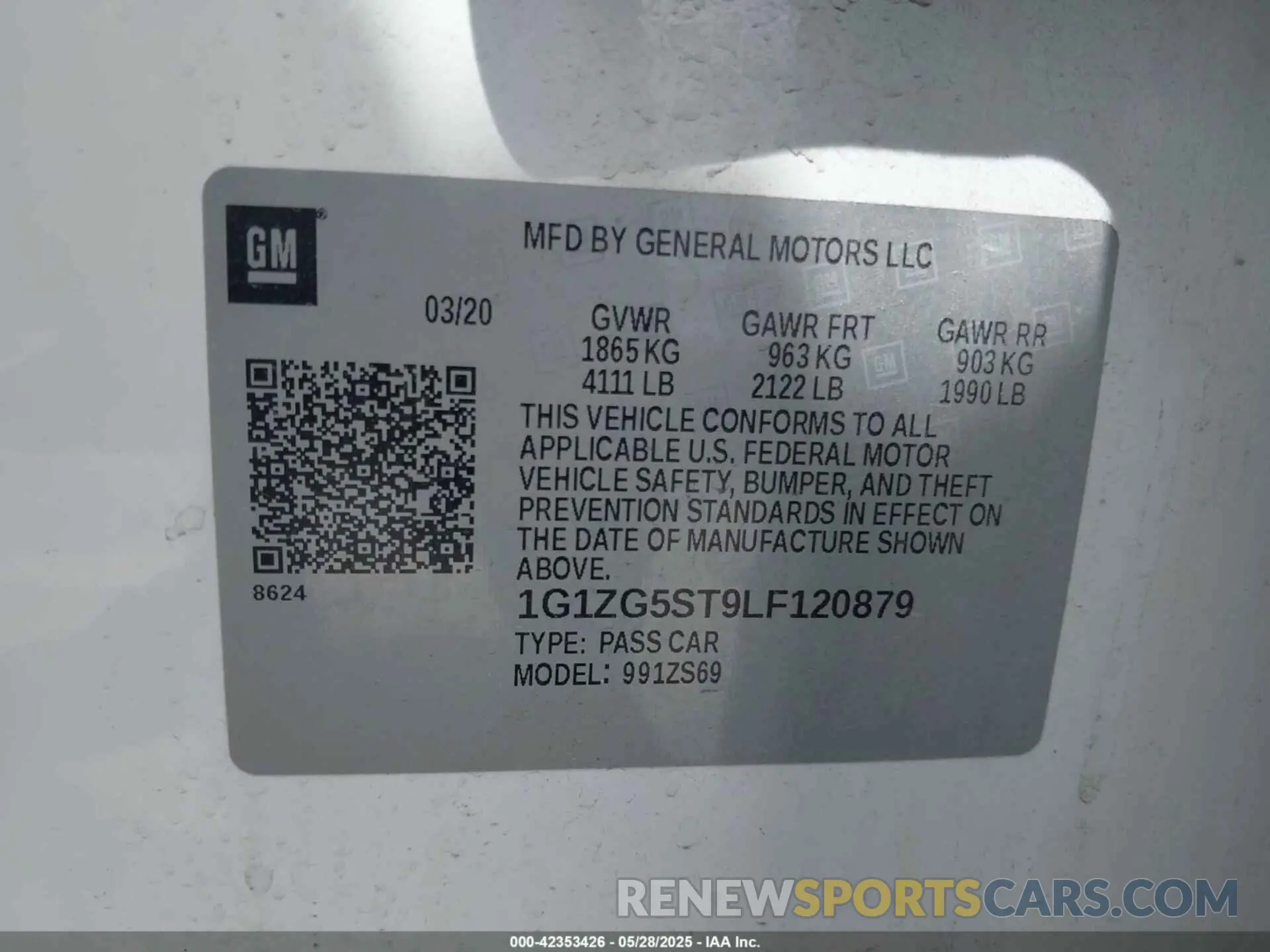 9 fotografías del automóvil dañado 1G1ZG5ST9LF120879 CHEVROLET MALIBU 2020